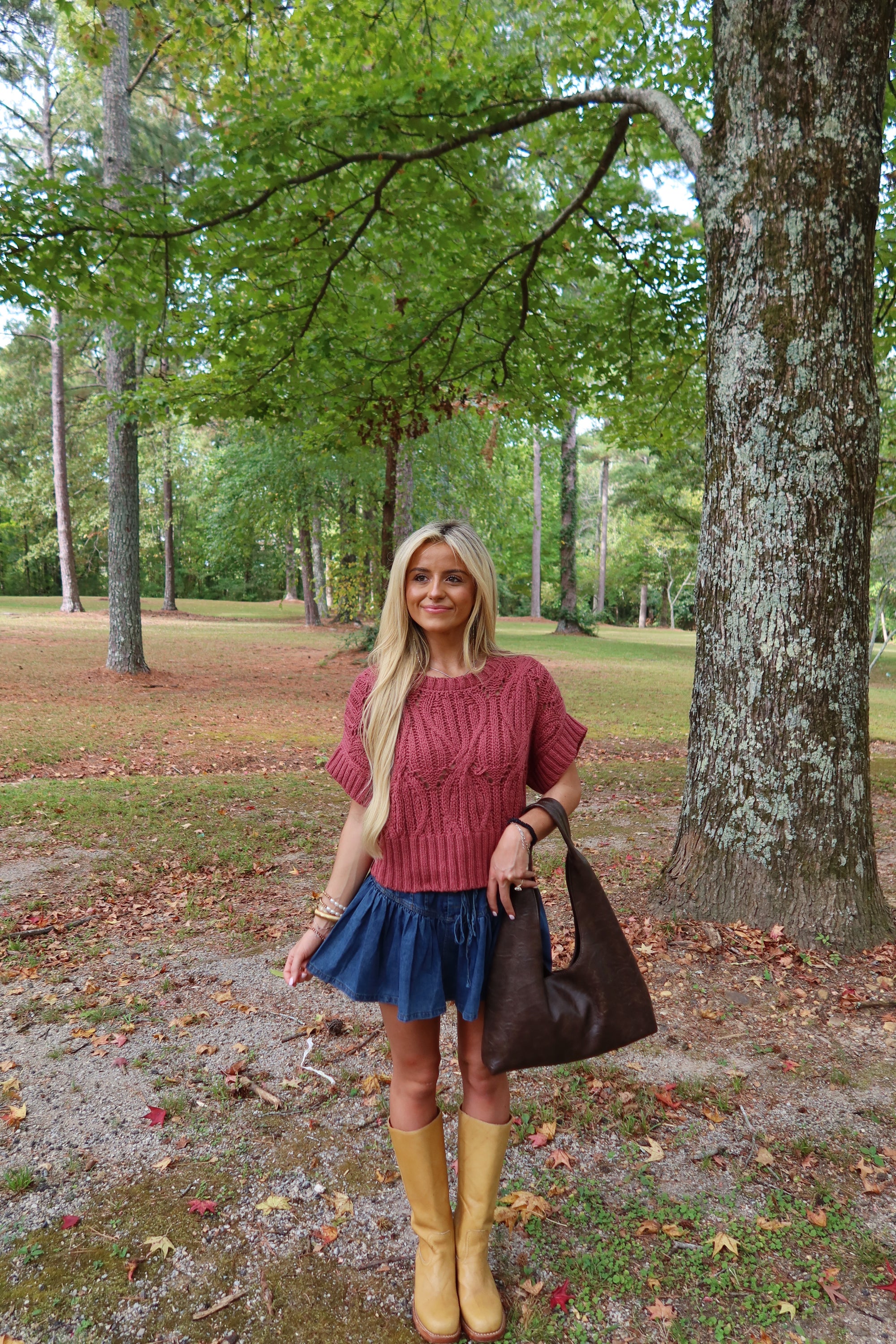 Lennie Crochet Sweater (Wine)