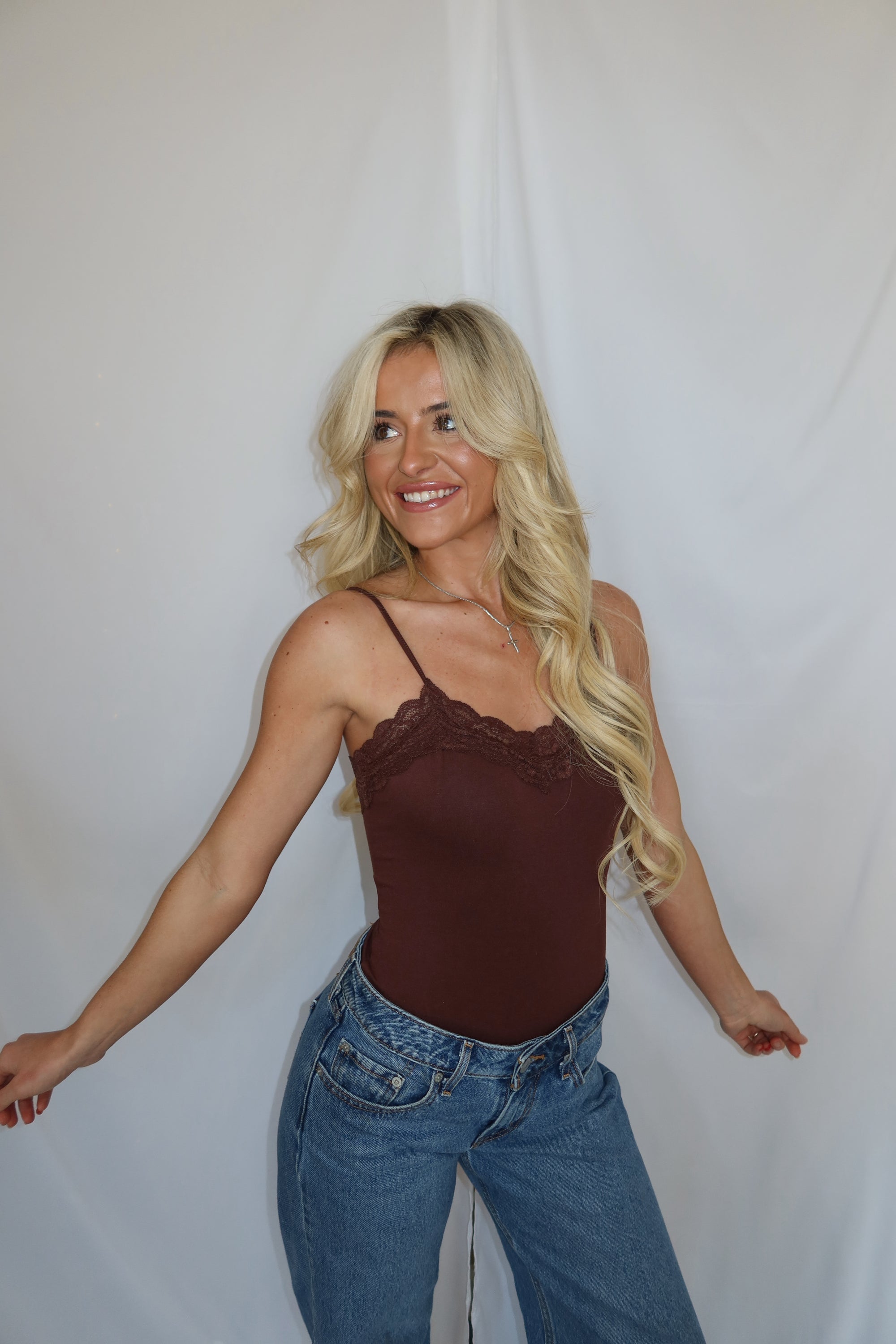 Mira Lace Bodysuit (Brown)