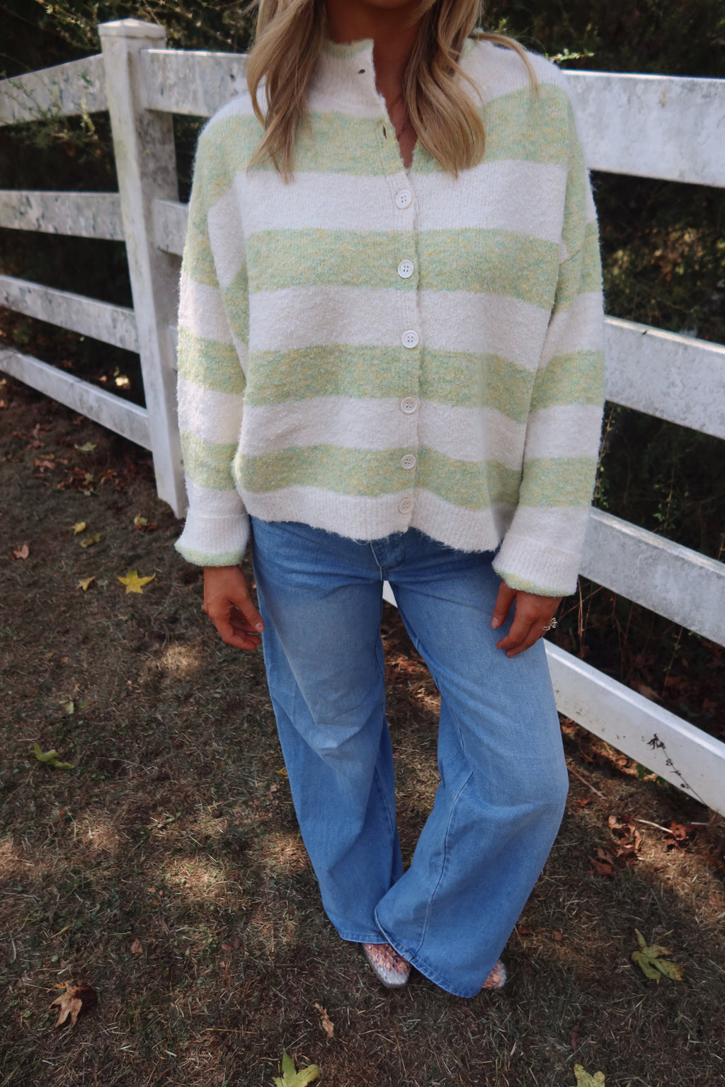 The Heritage Stripe Cardigan (Green)