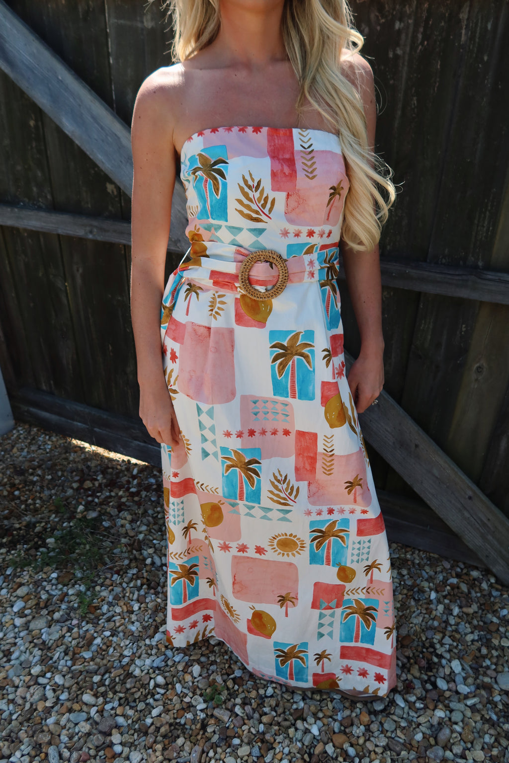 Moroccan Spring Belted Maxi Dress