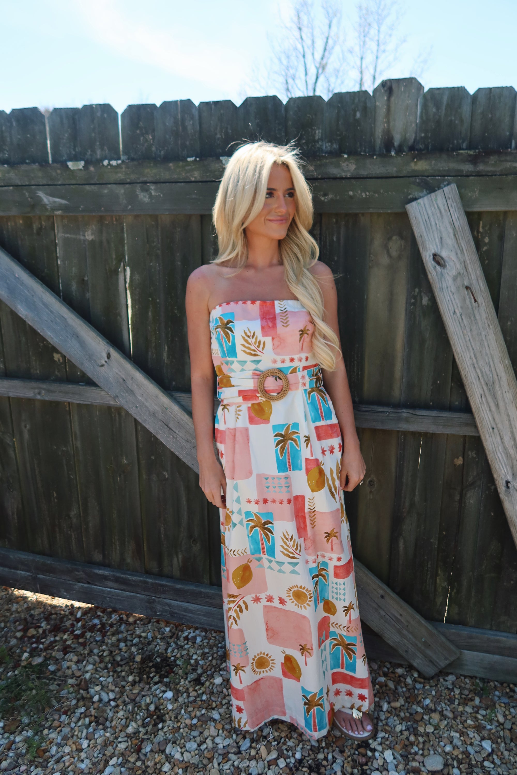 Moroccan Spring Belted Maxi Dress