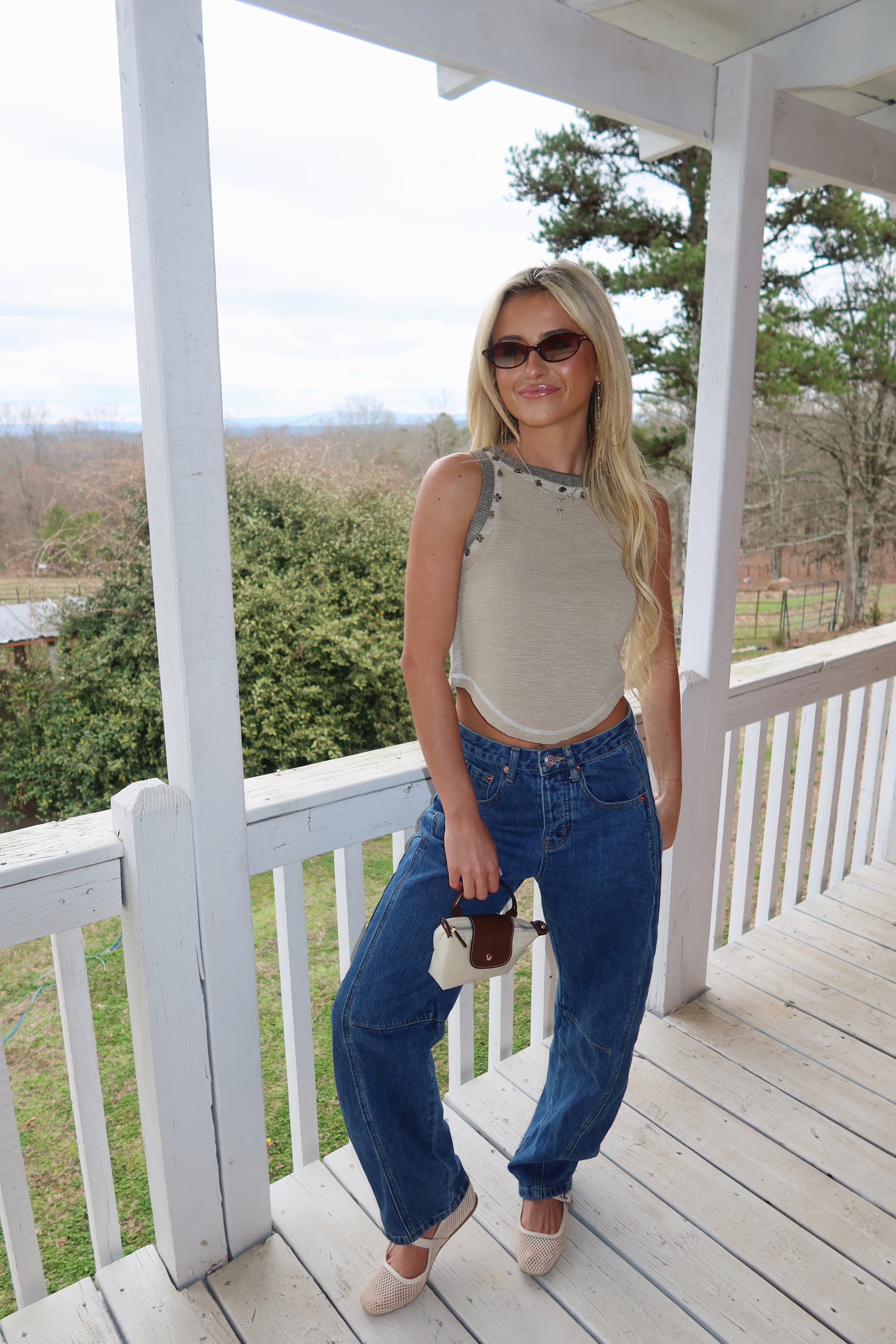 Audrey Sleeveless Knit Top-Olive