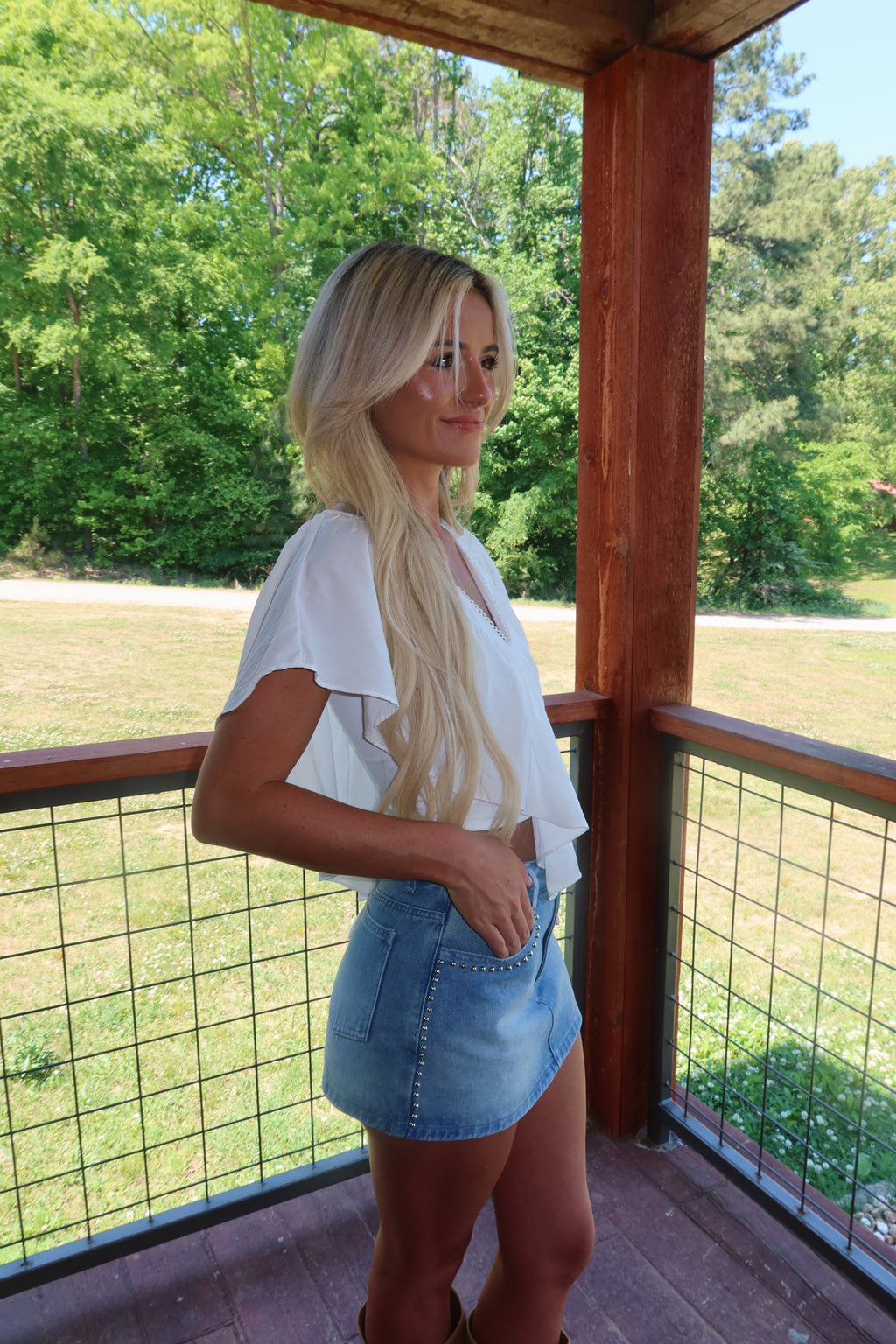 Ella V-Neck Ruffle Top