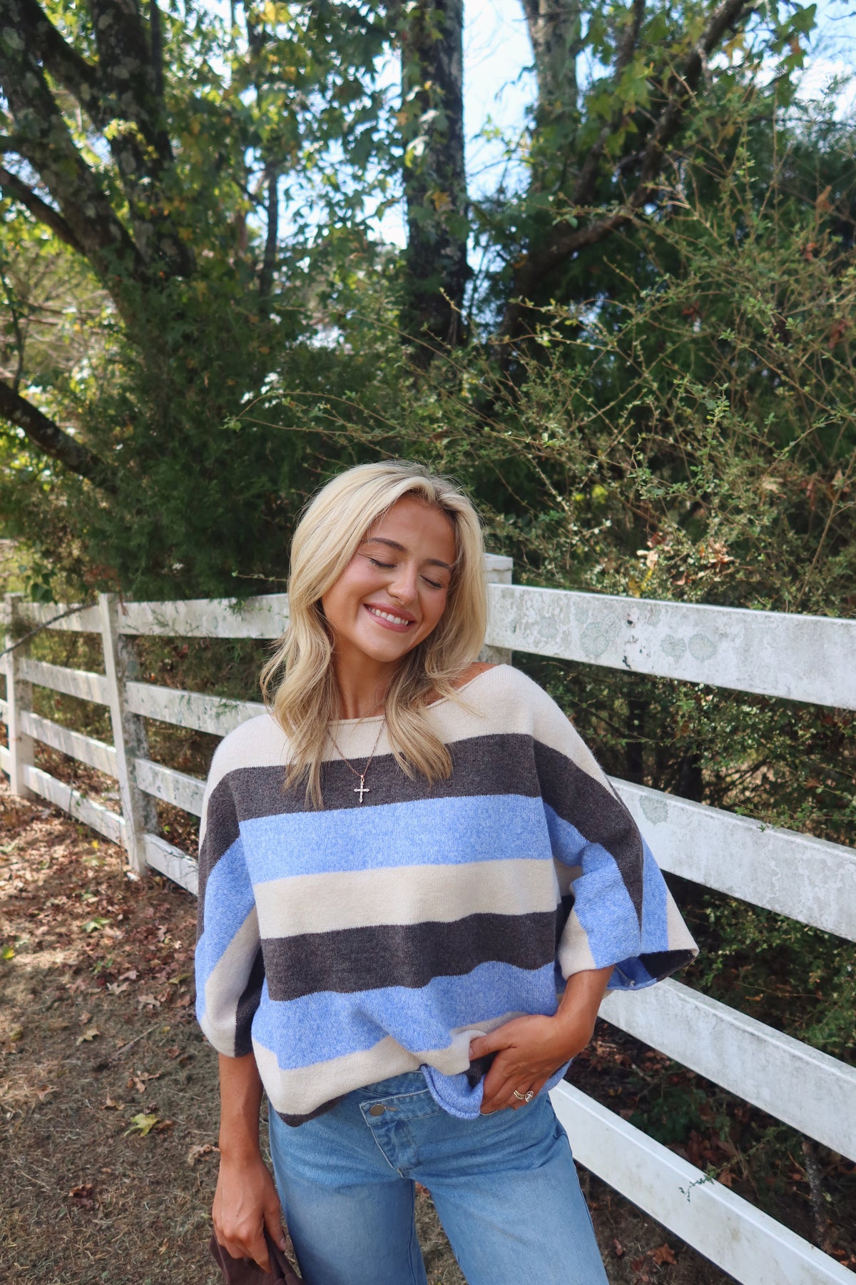 Katie Stripe Dolman Knit