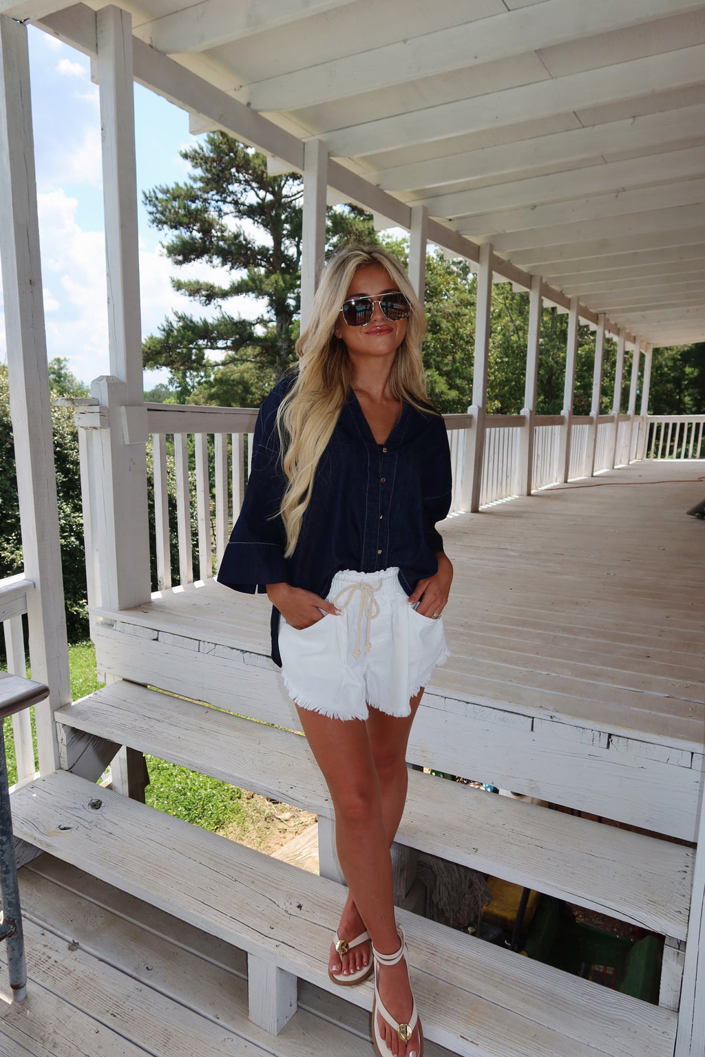 Wrenley Oversized Denim Top