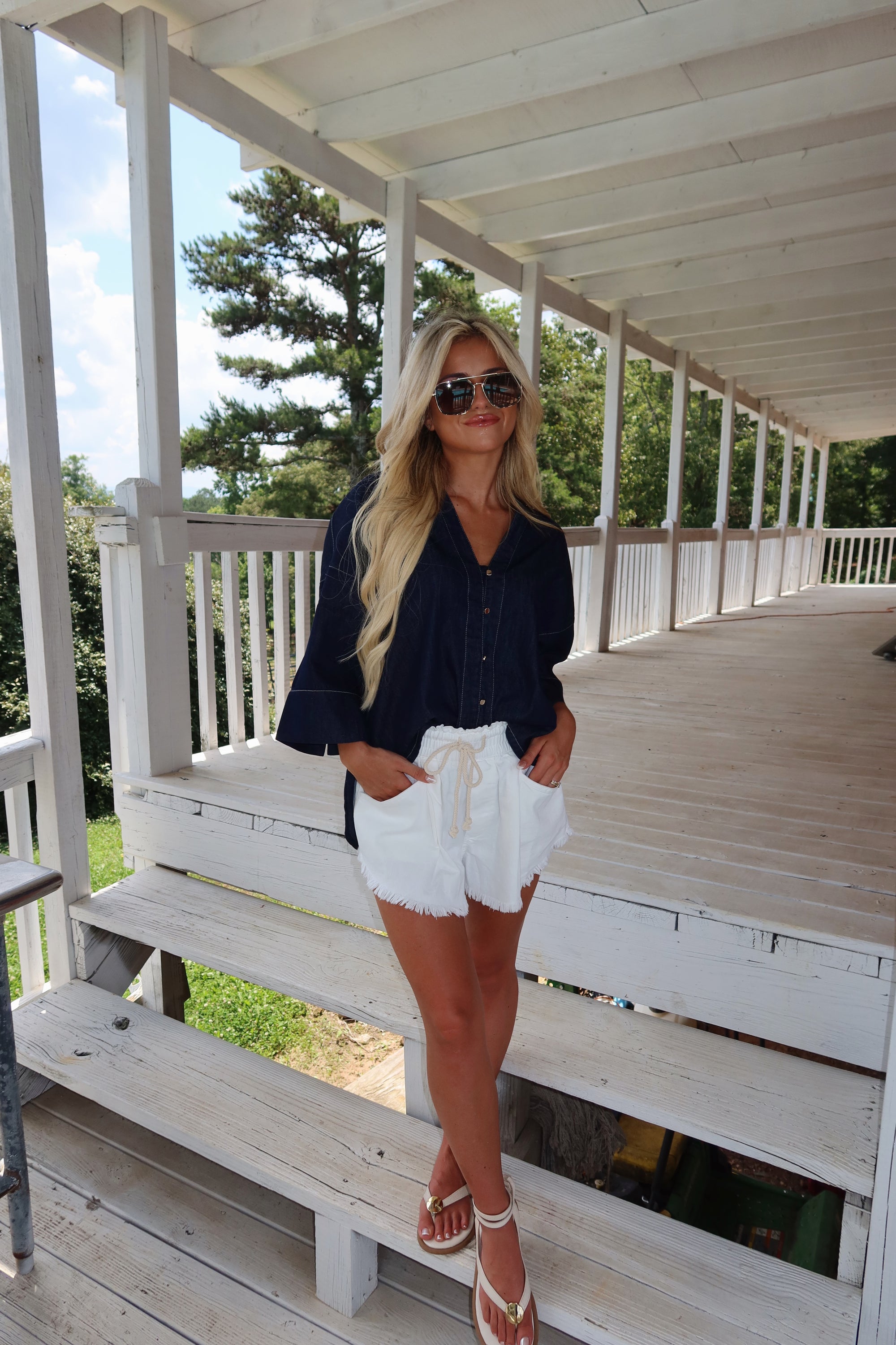 Wrenley Oversized Denim Top