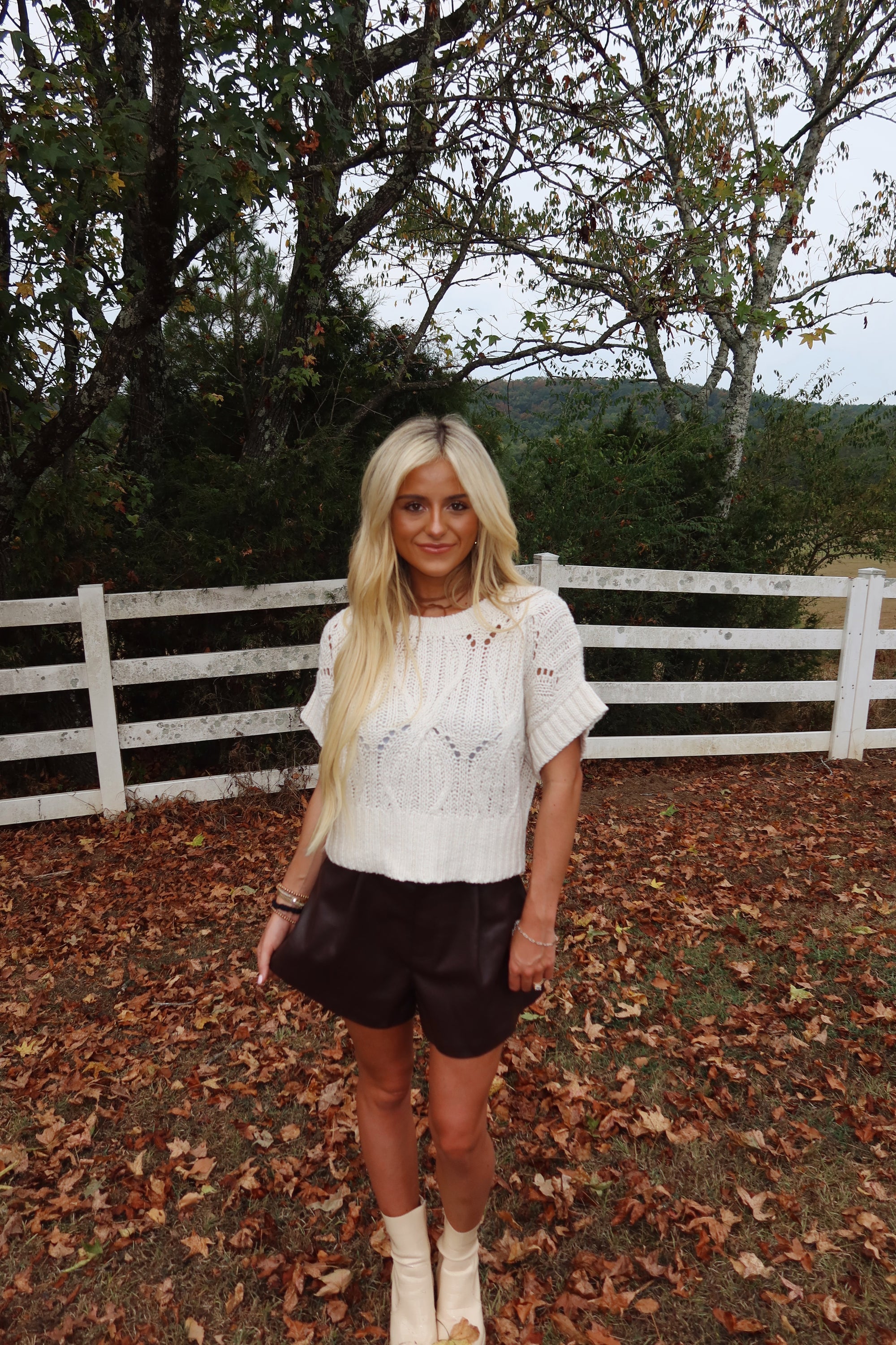 Lennie Crochet Sweater (White)