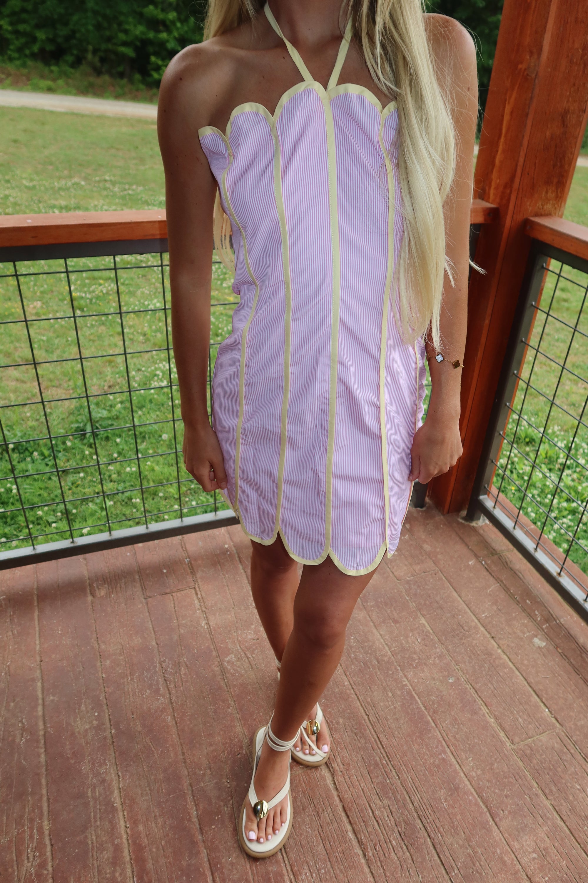 Harbor Mini Dress (Pink & Yellow)