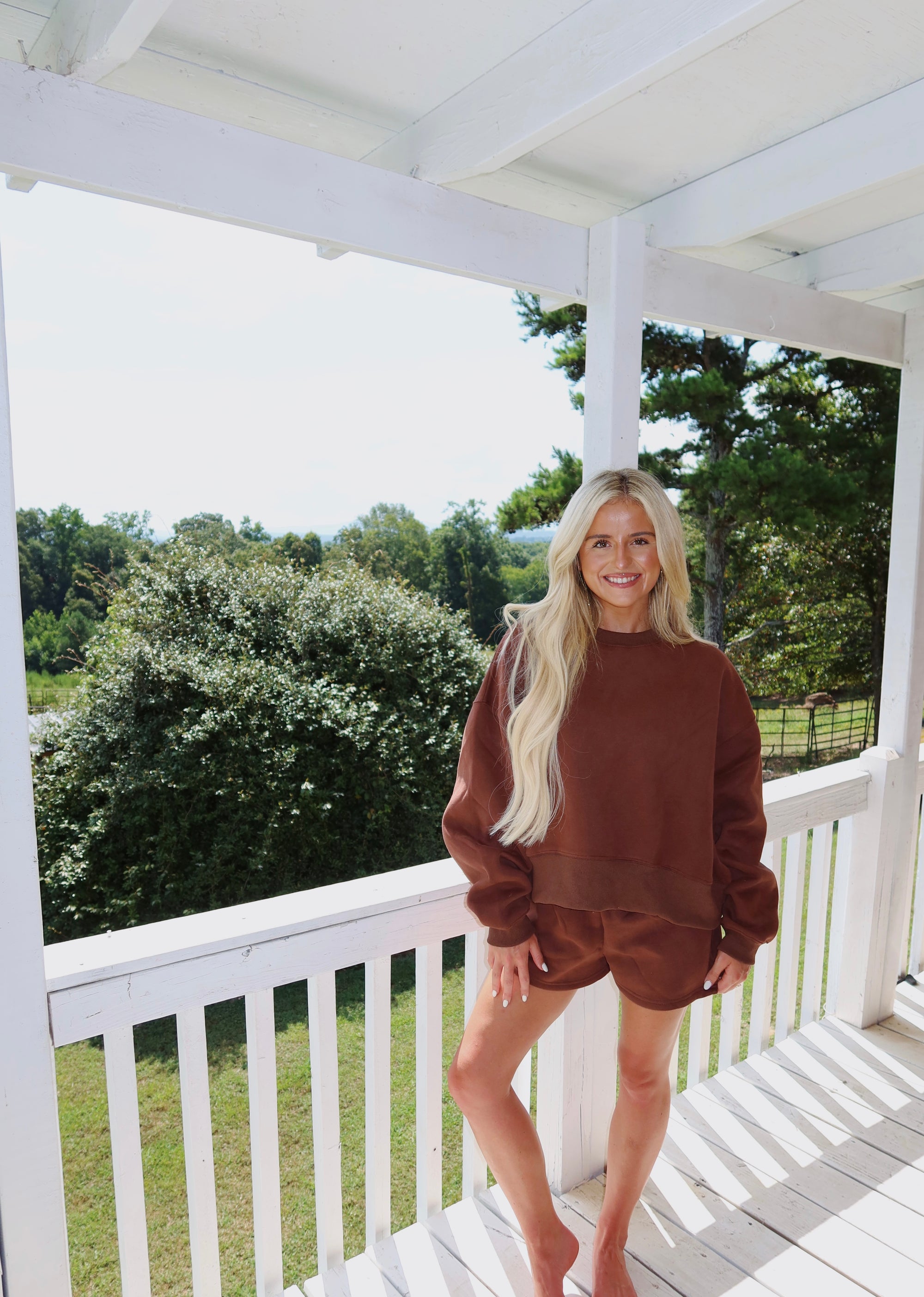 No Plans Sweatshort Set (Chocolate)