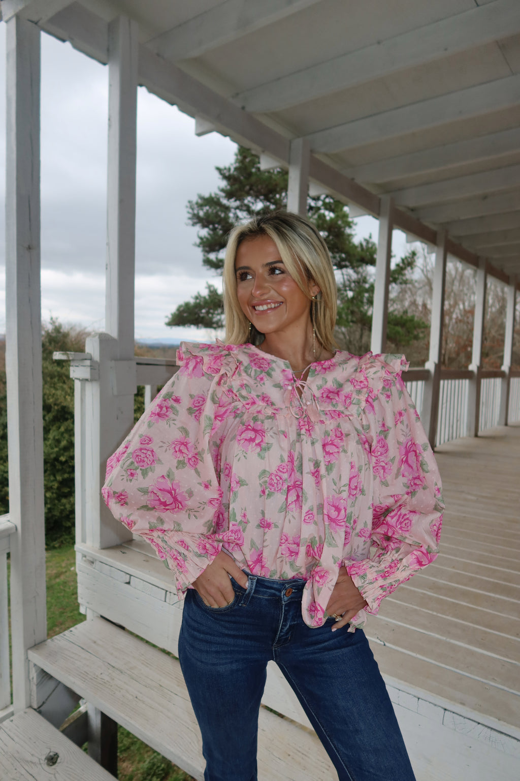 Alivia Floral Ruffle Blouse