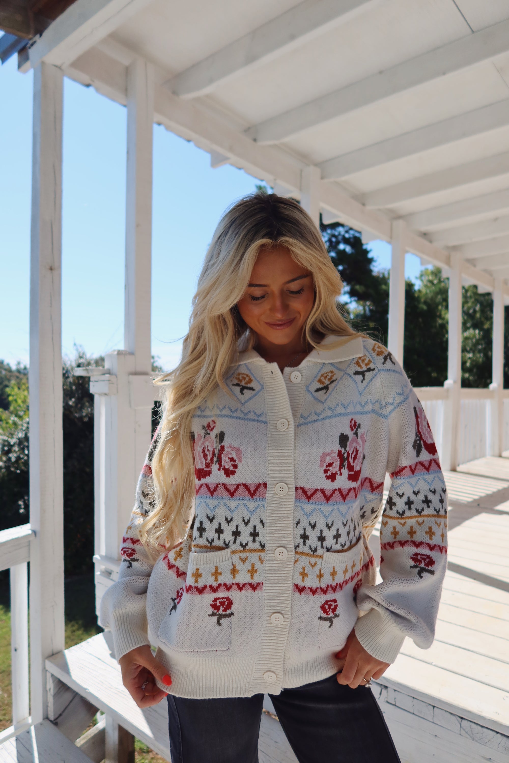 Floral Button Up Cardigan
