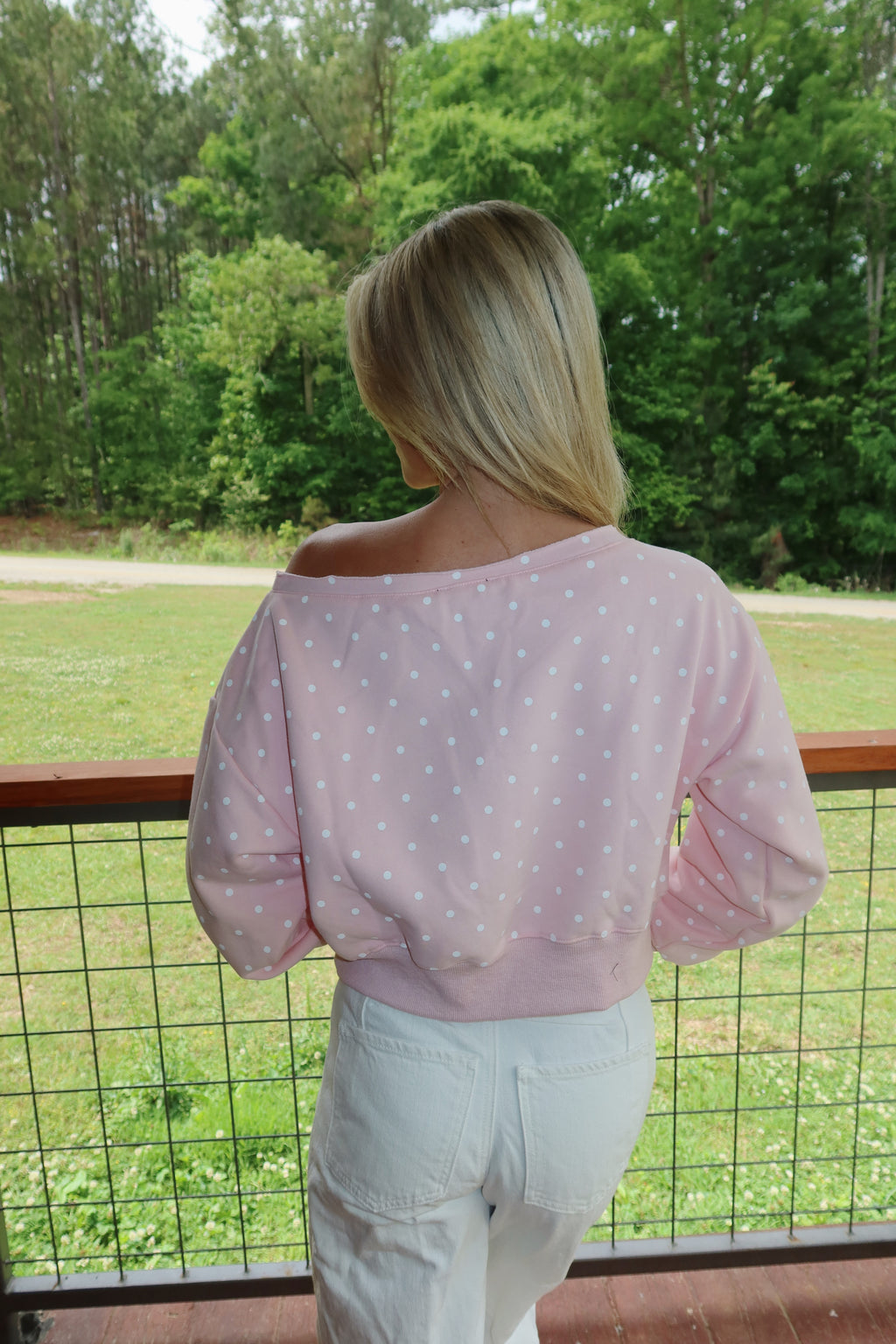 OTS Polka Dot Sweatshirt (Pink & White)