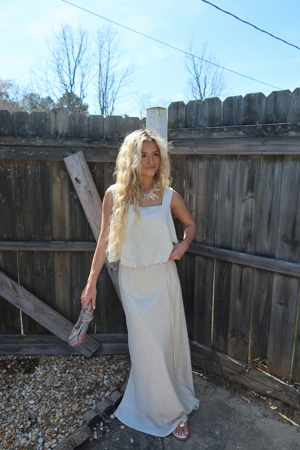 Capri Linen Skirt Set