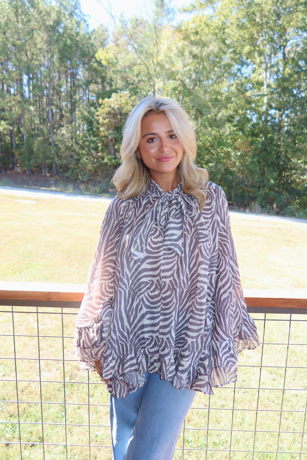 Sue Zebra Blouse