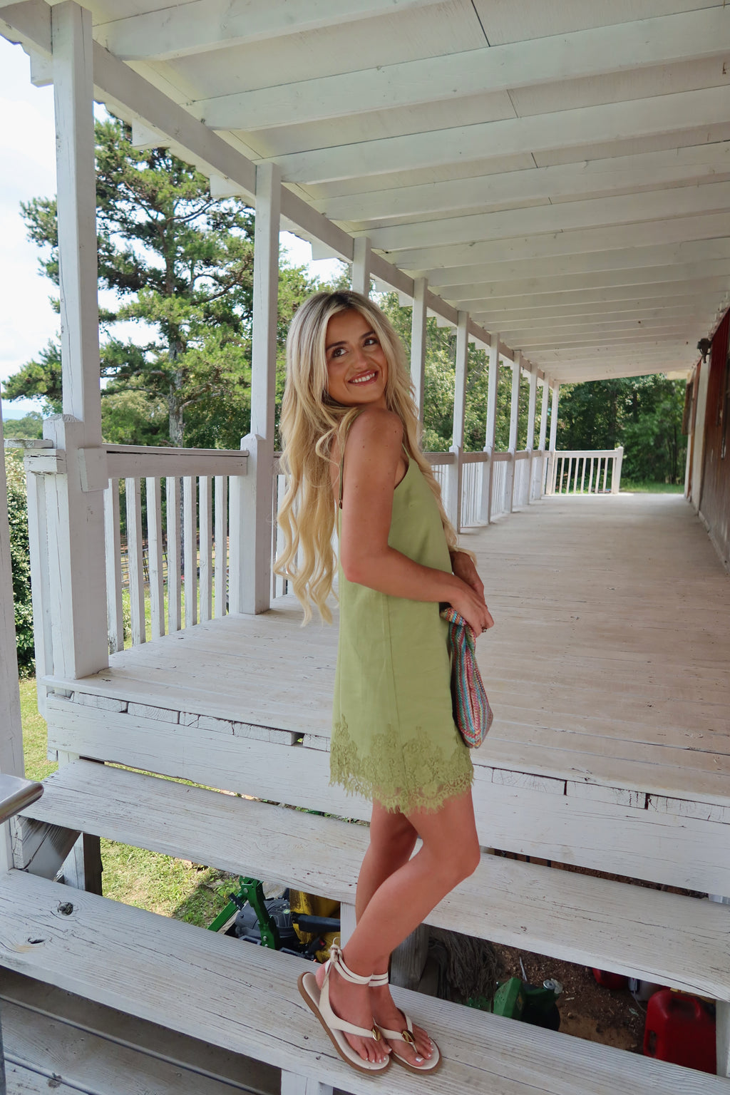 Matcha & Lace Mini Dress