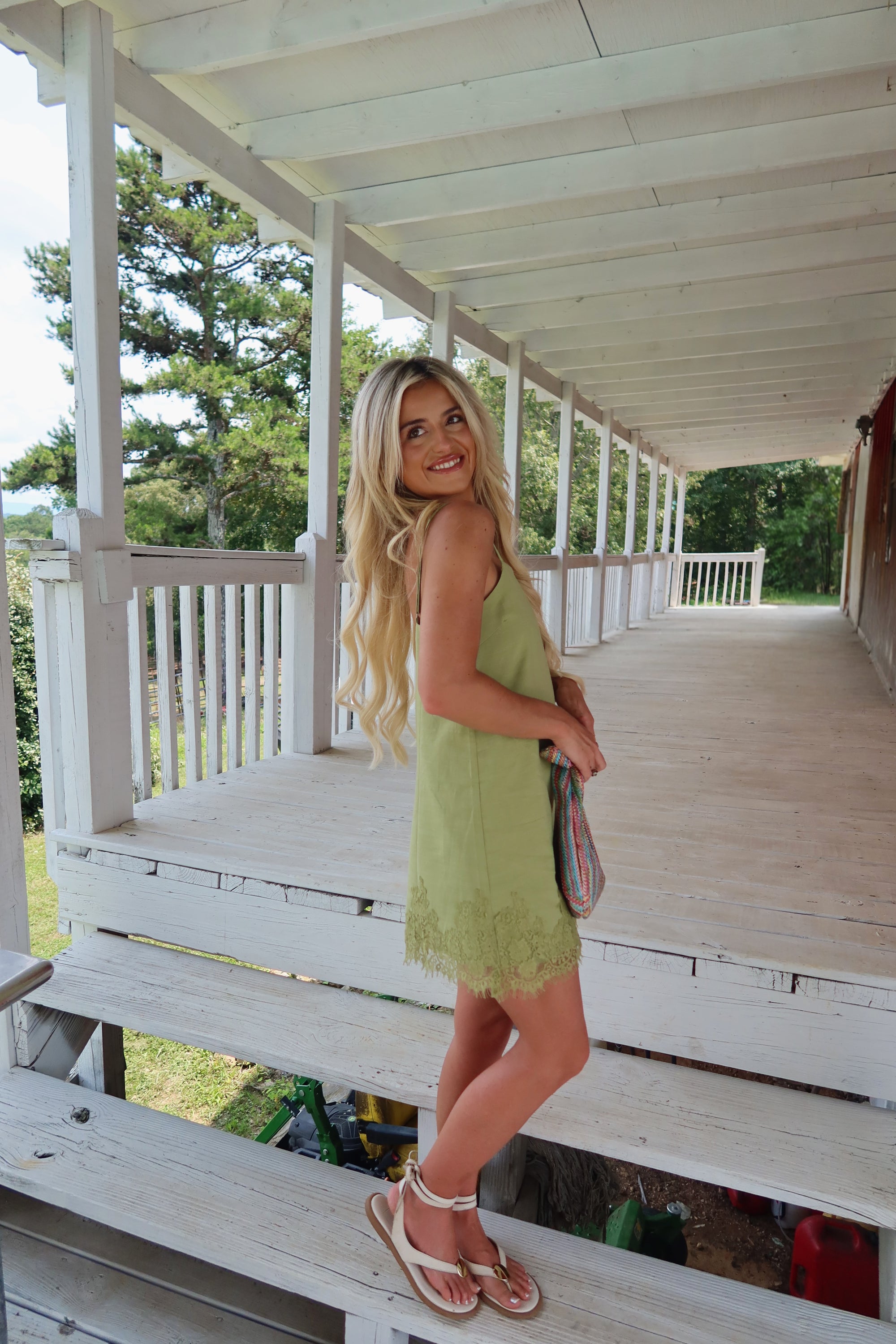 Matcha & Lace Mini Dress