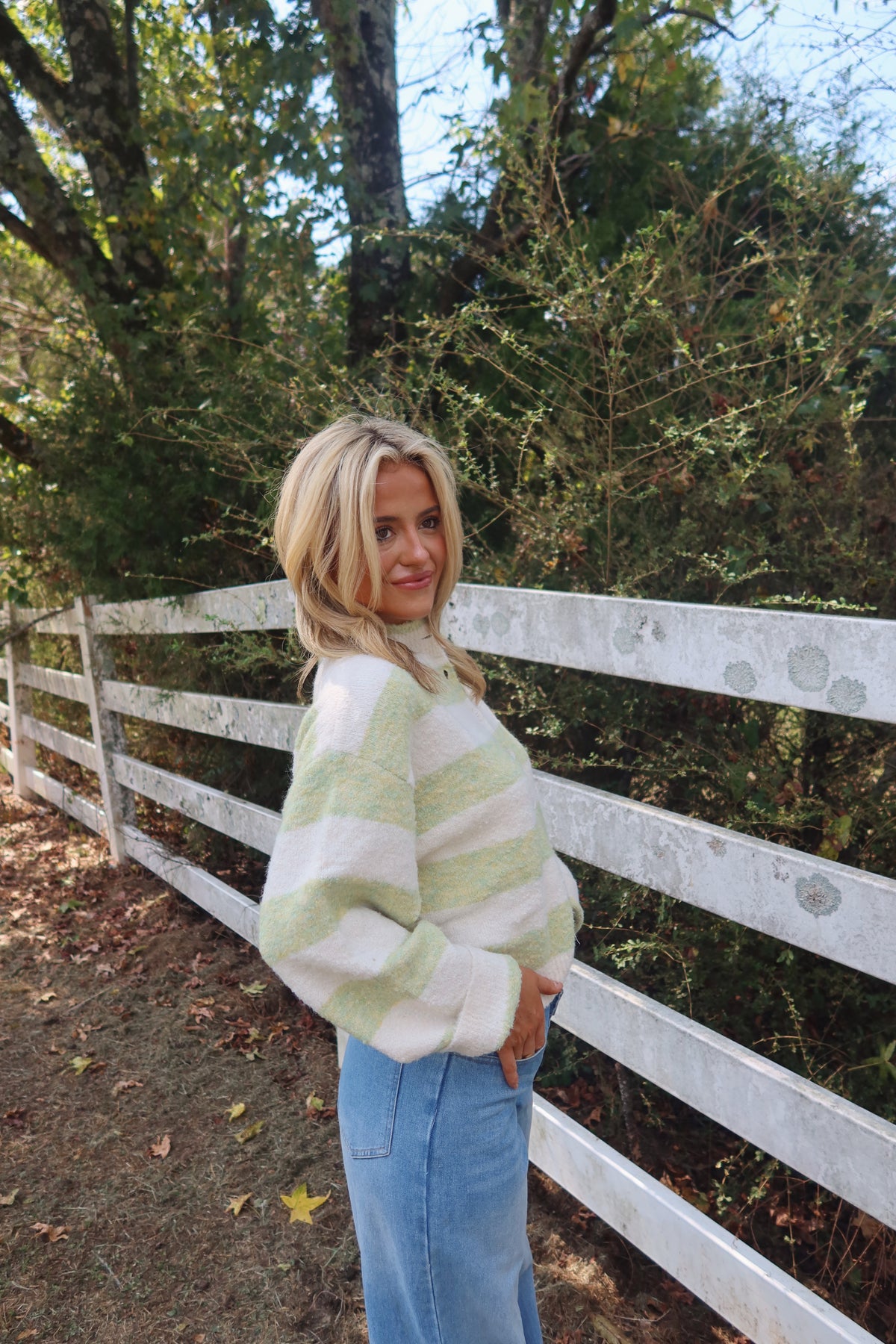 The Heritage Stripe Cardigan (Green)