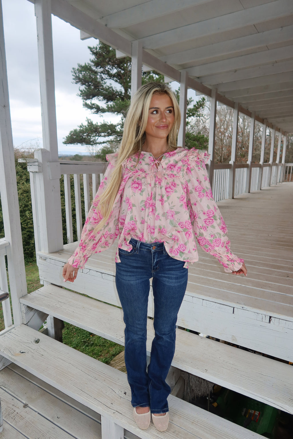 Alivia Floral Ruffle Blouse