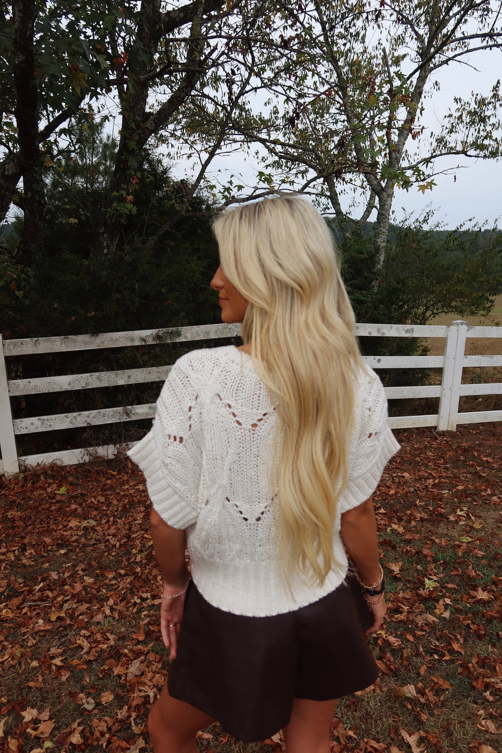 Lennie Crochet Sweater (White)