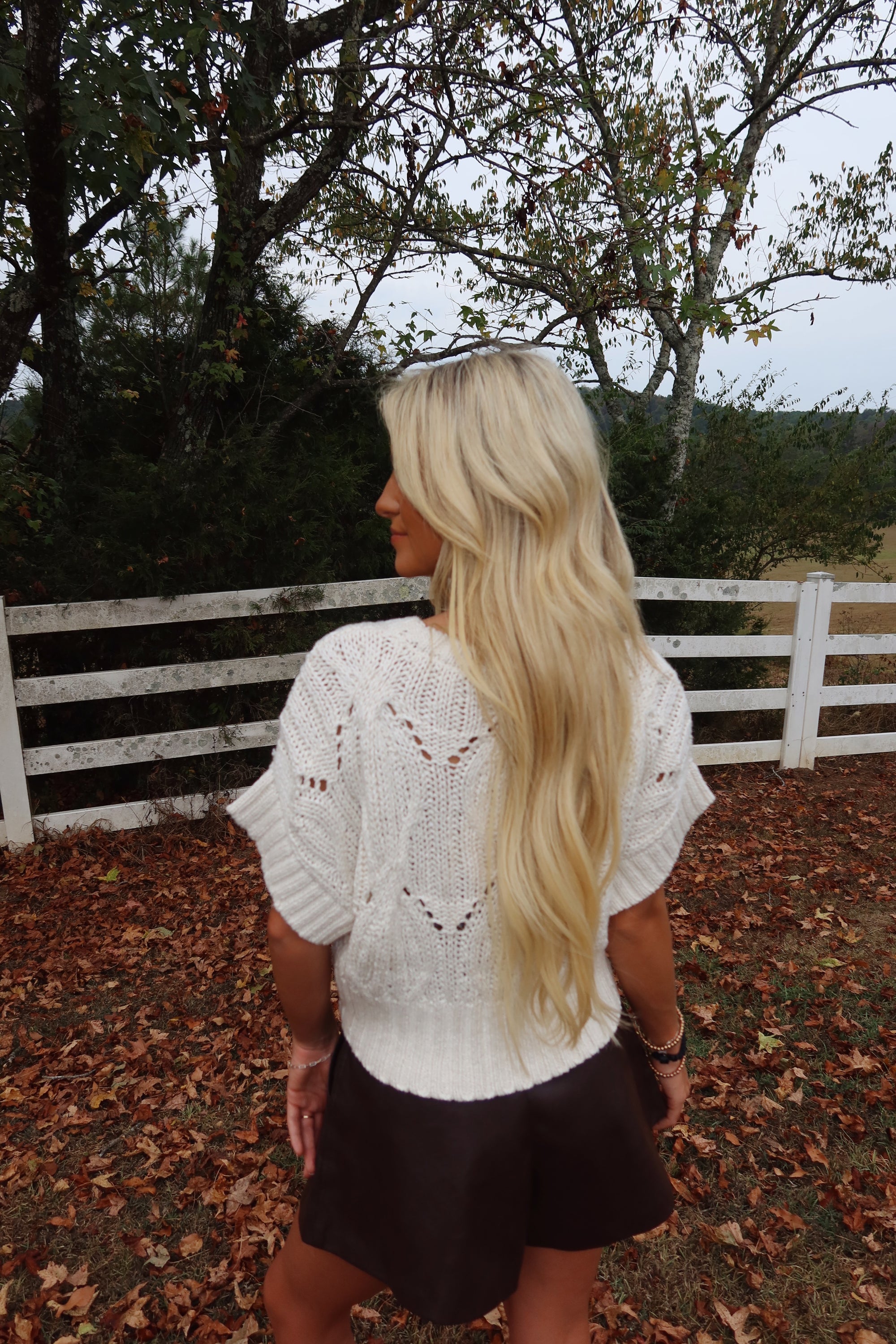 Lennie Crochet Sweater (White)