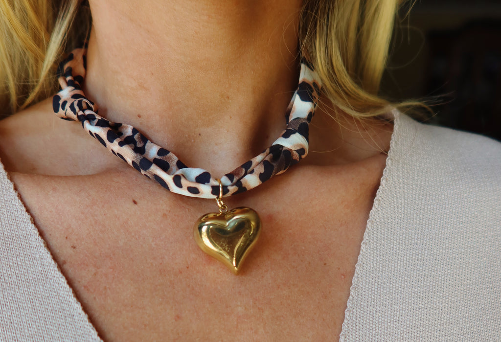 Gigi Scarf Necklace- Leopard