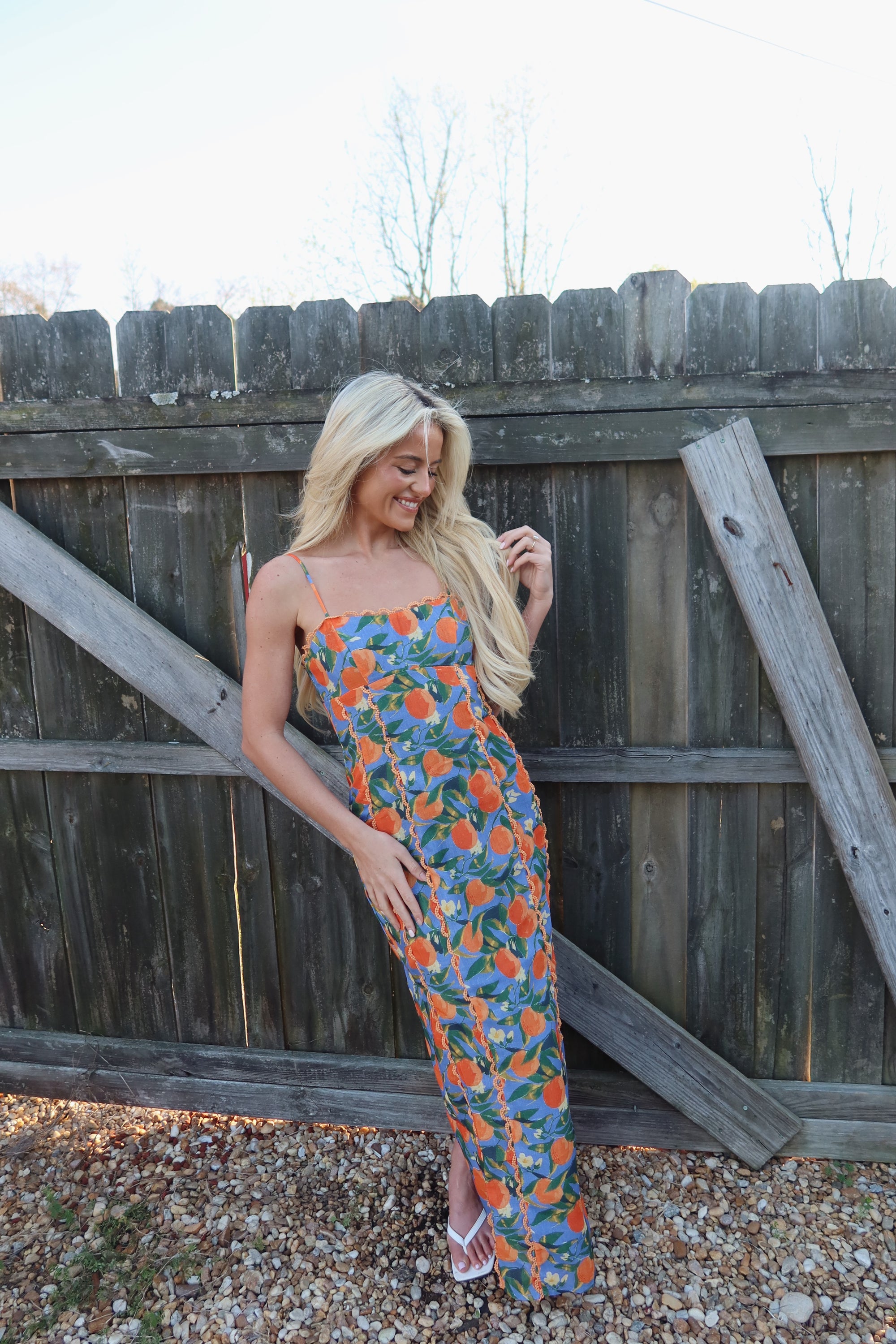 The Orange Grove Midi Dress