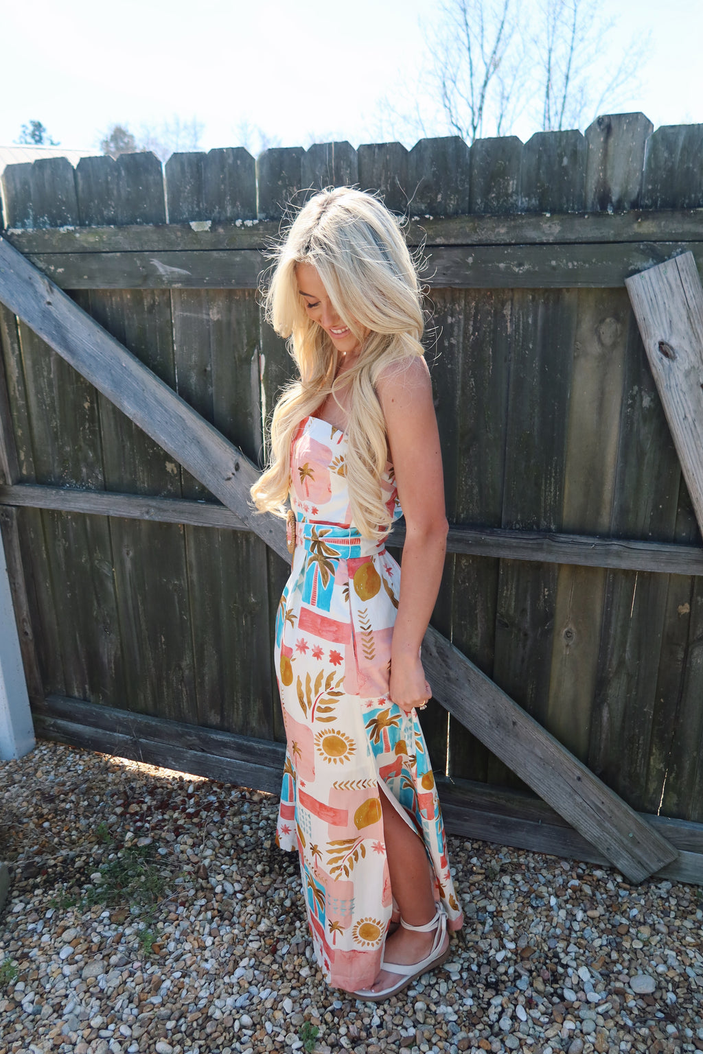 Moroccan Spring Belted Maxi Dress
