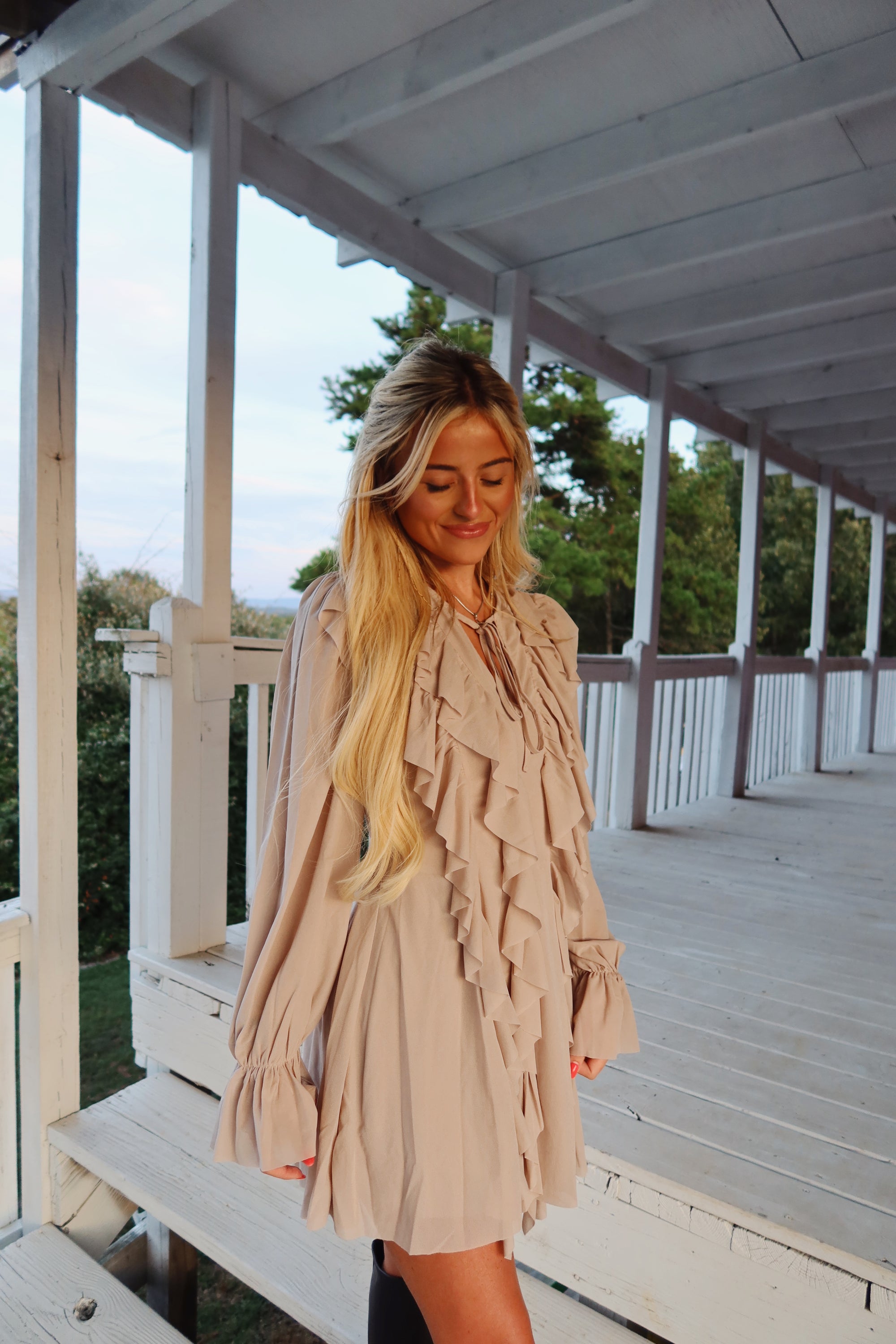 Ruffles Romper Dress (stone)