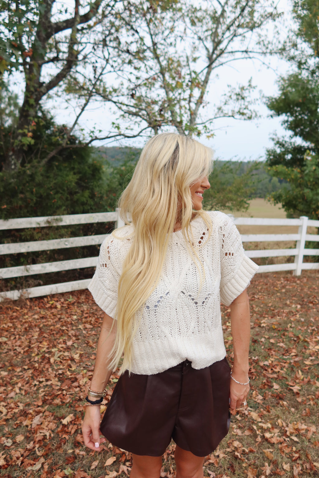 Lennie Crochet Sweater (White)