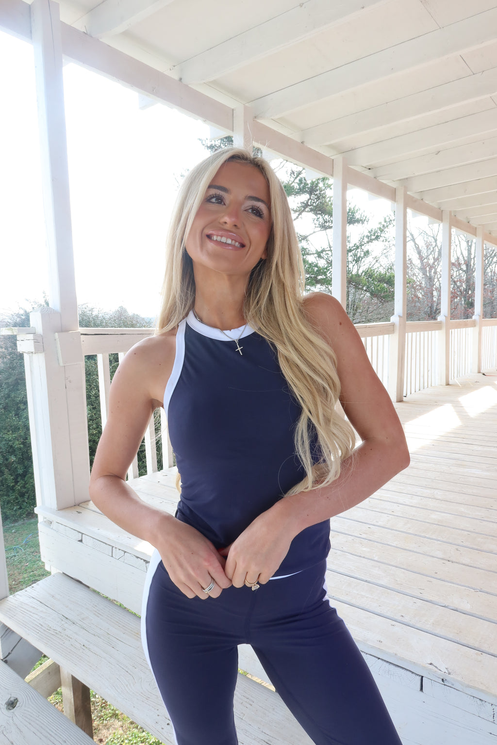 The Pace Racerback (Navy & White)