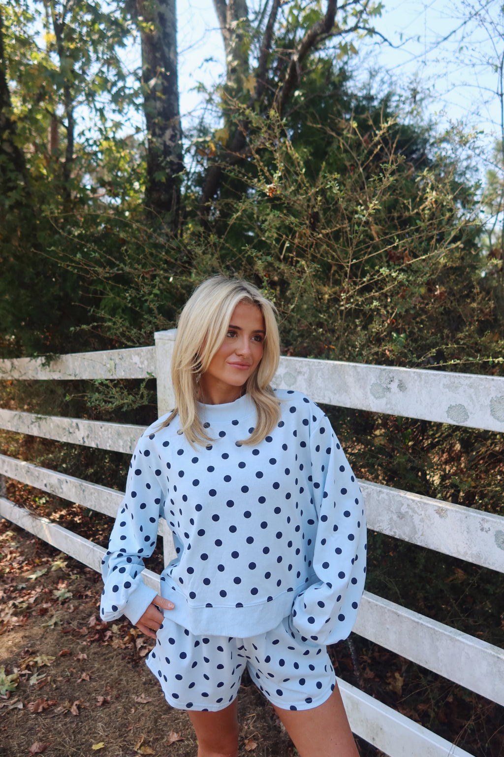 Angela Polka Dot Mockneck