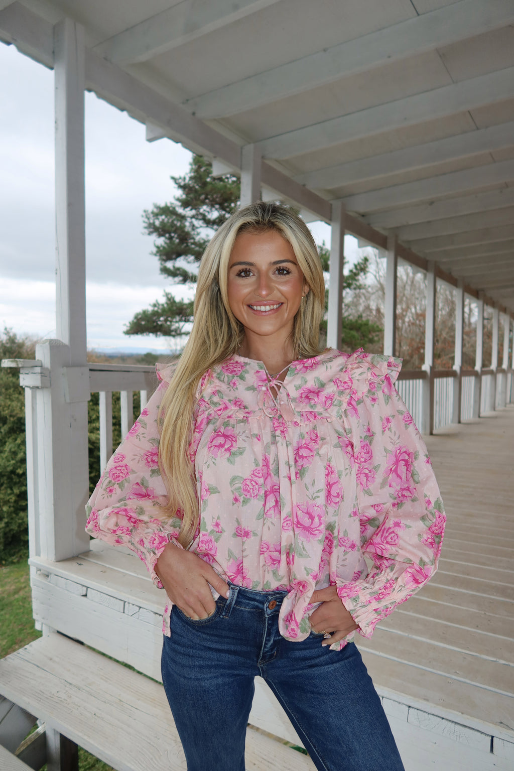 Alivia Floral Ruffle Blouse