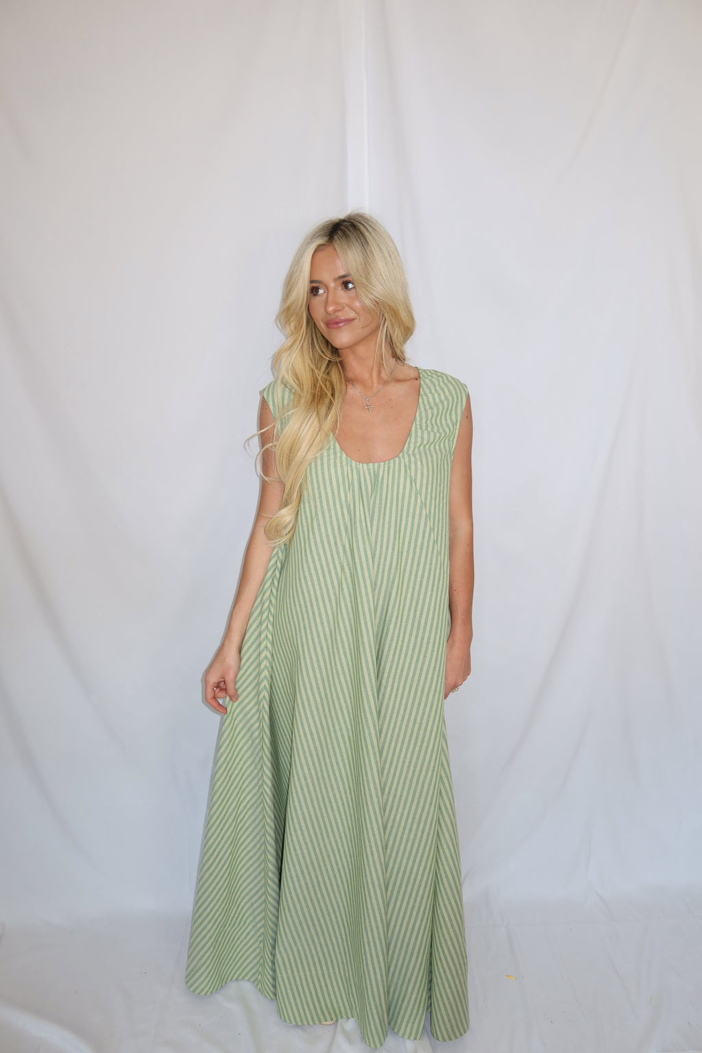 Violet Striped Maxi Dress