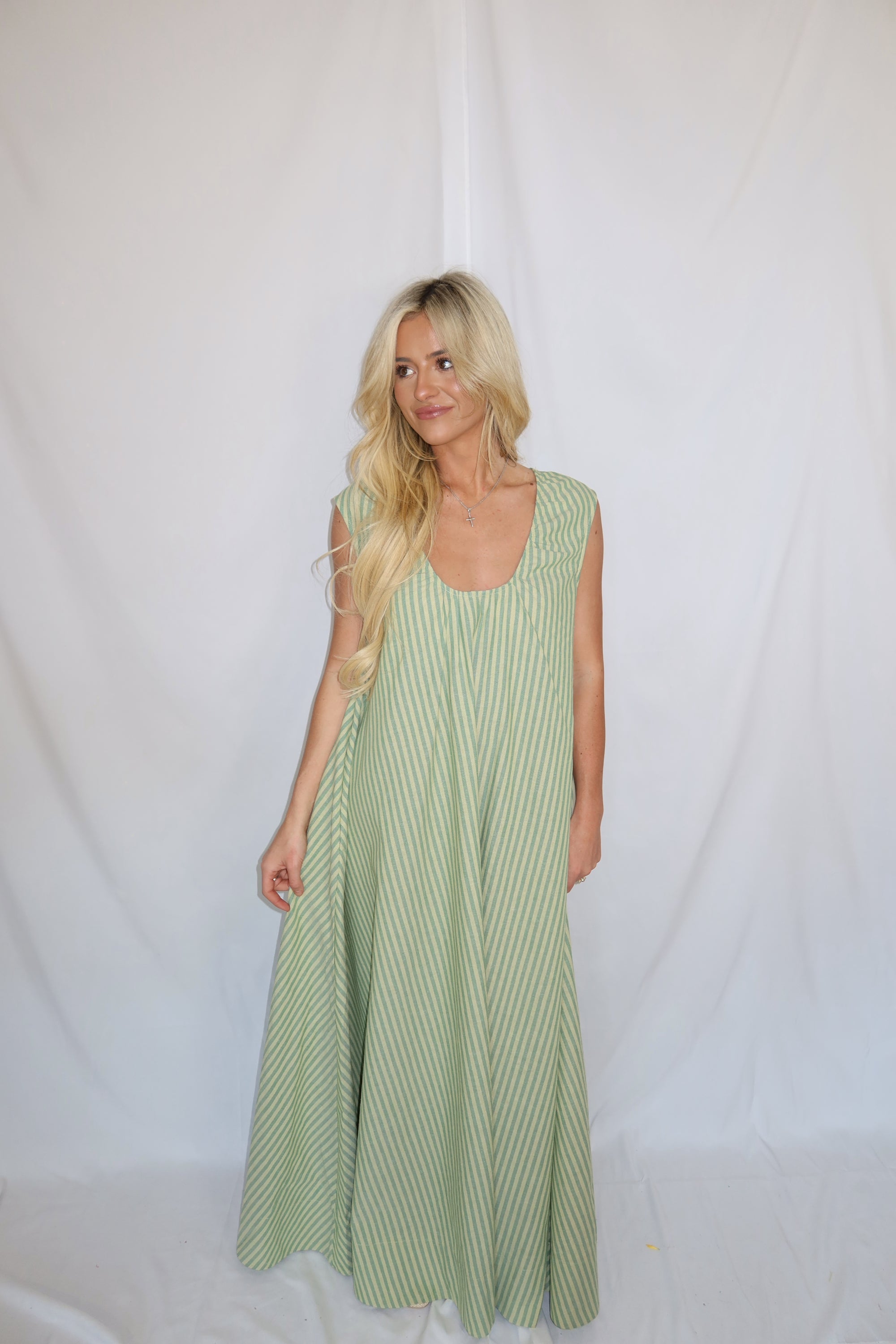 Violet Striped Maxi Dress
