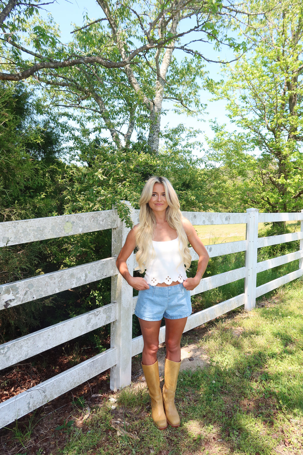 Low Waisted Denim Mini Shorts