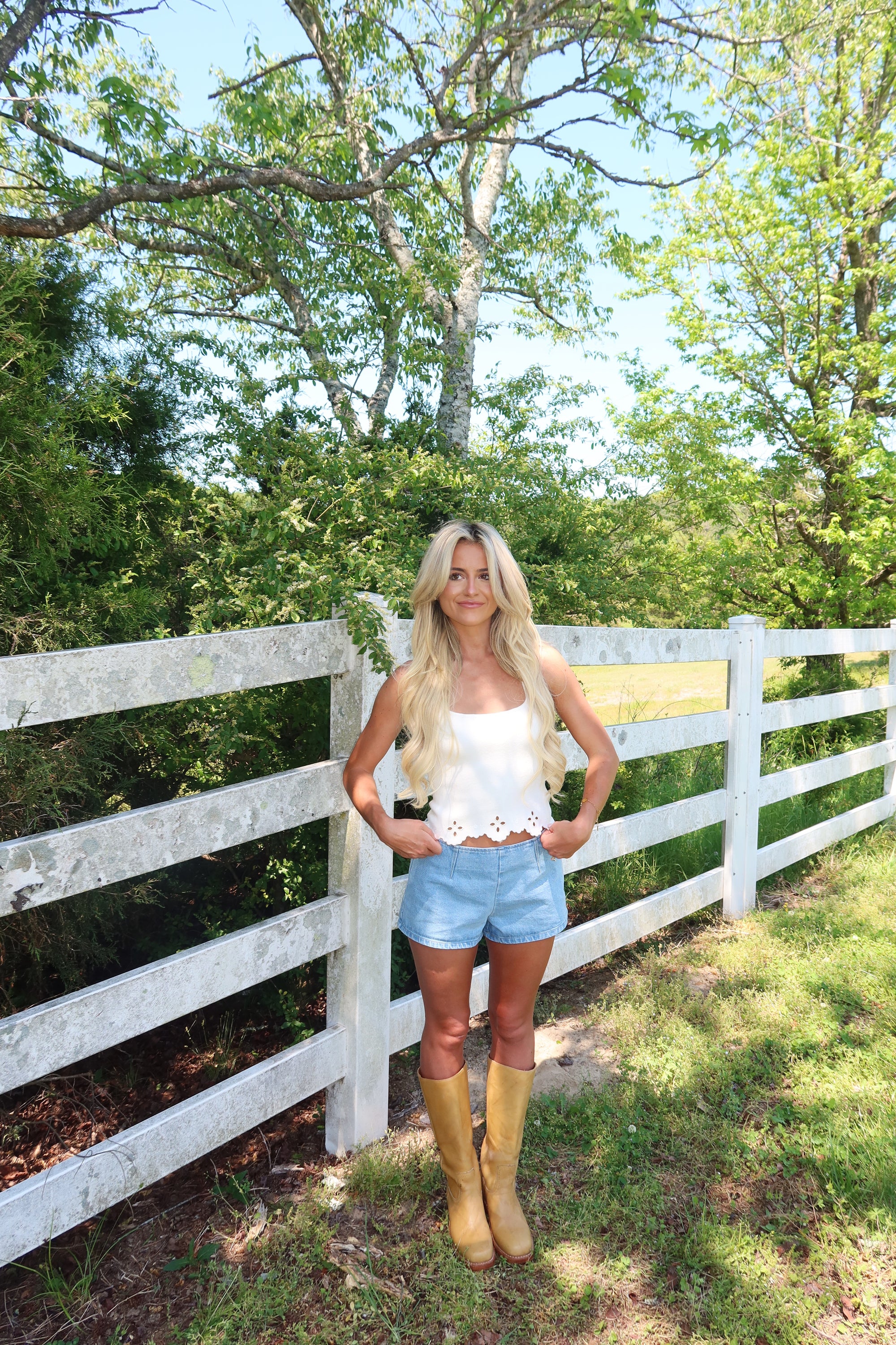 Low Waisted Denim Mini Shorts