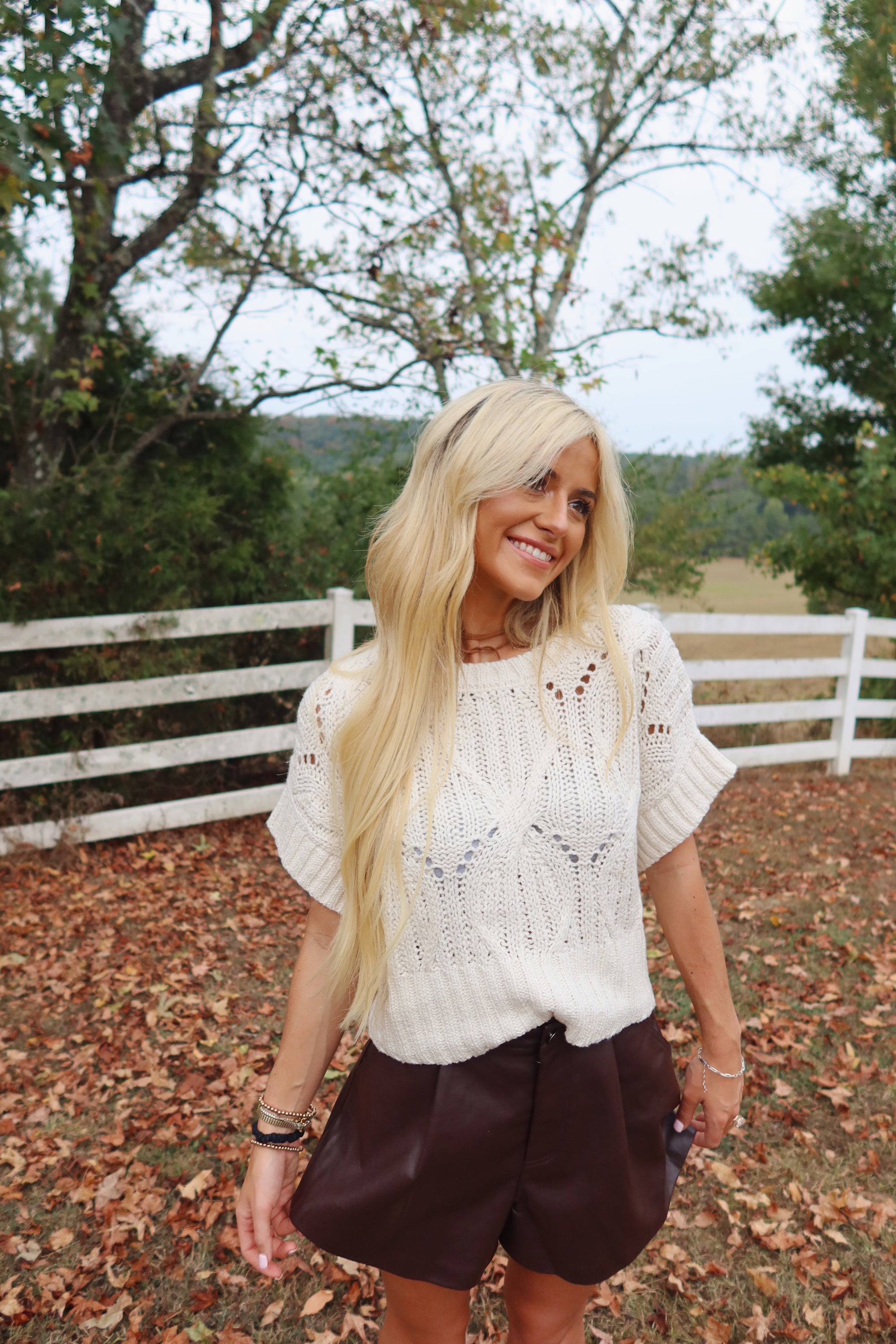 Lennie Crochet Sweater (White)