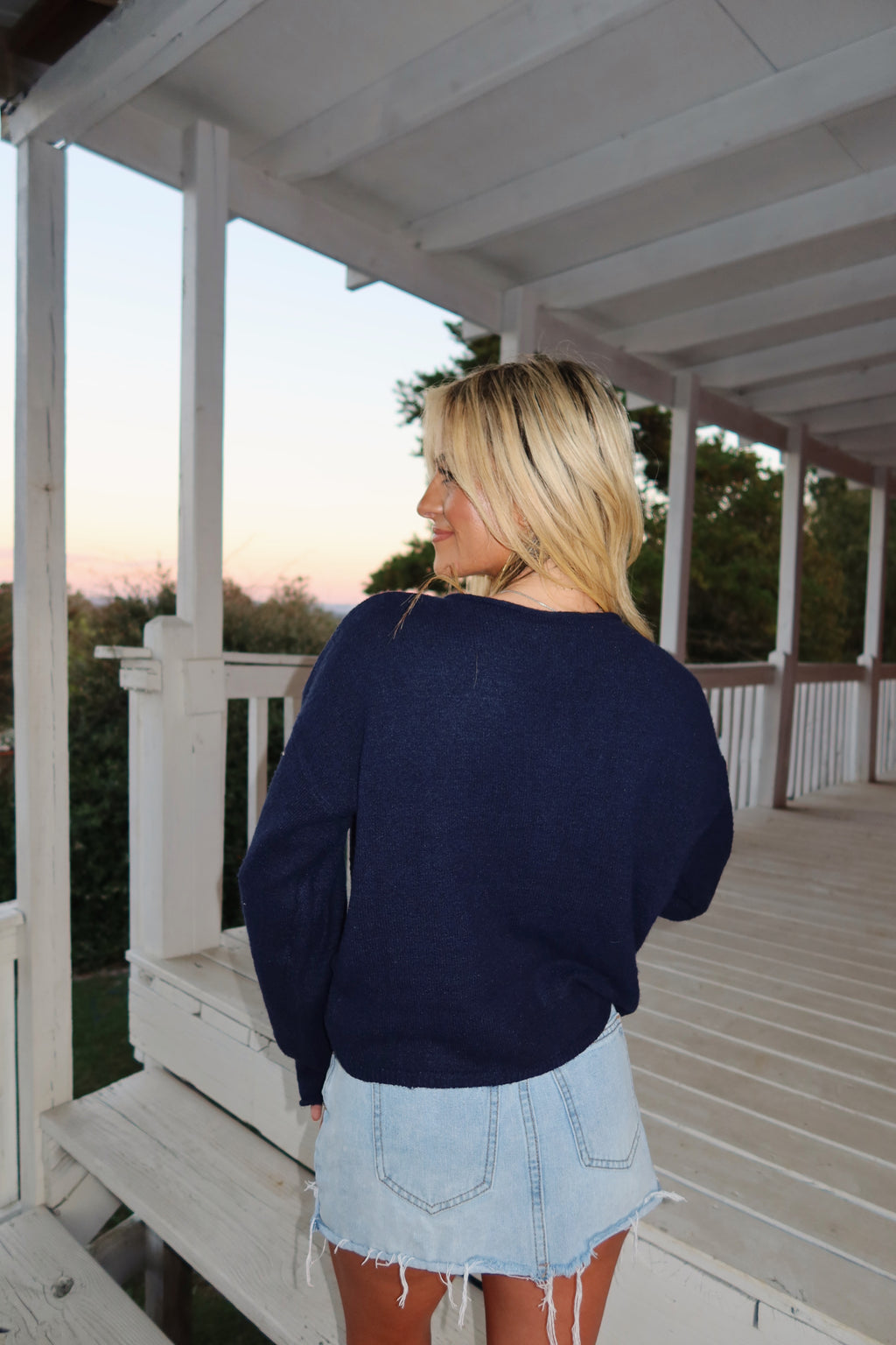 Essentials Button Down Cardigan- Navy