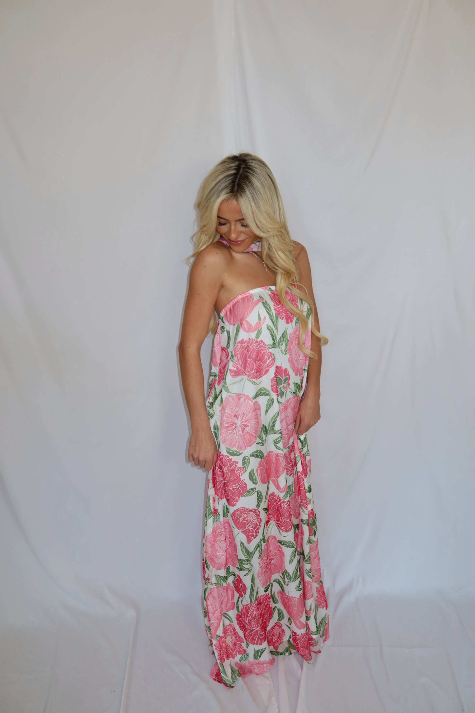 In Bloom Floral Maxi Scarf Dress