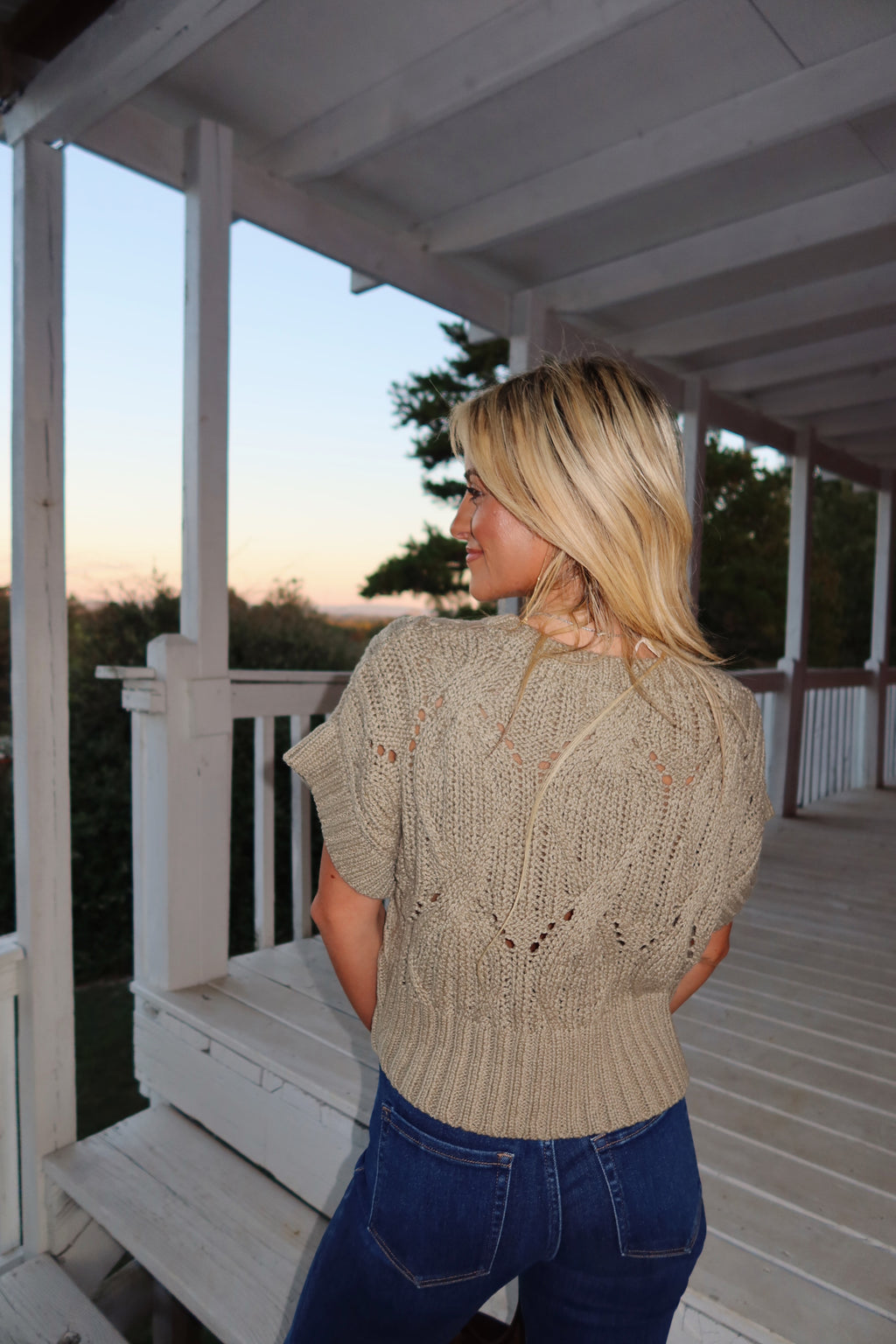 Lennie Crochet Sweater (Olive)