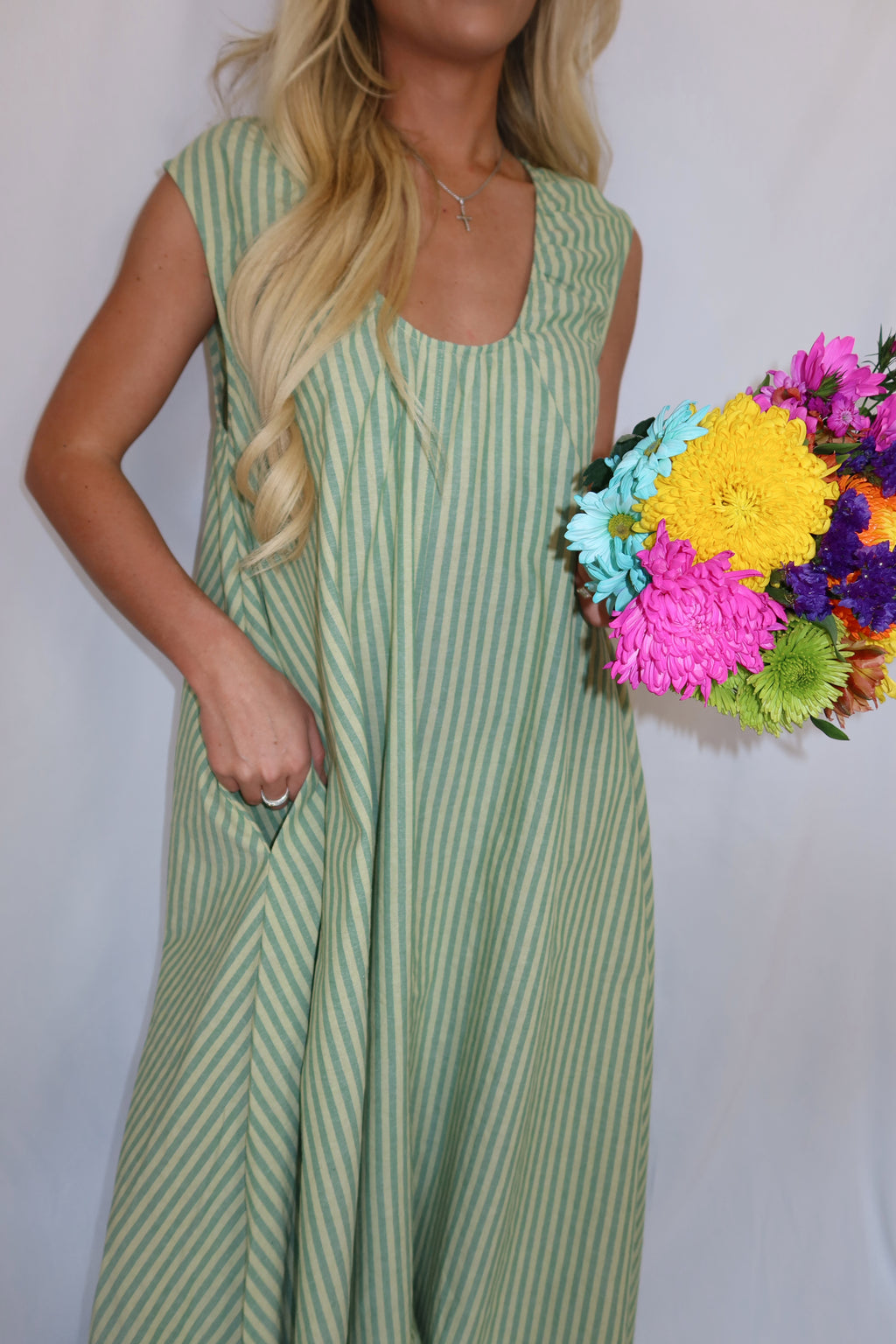 Violet Striped Maxi Dress