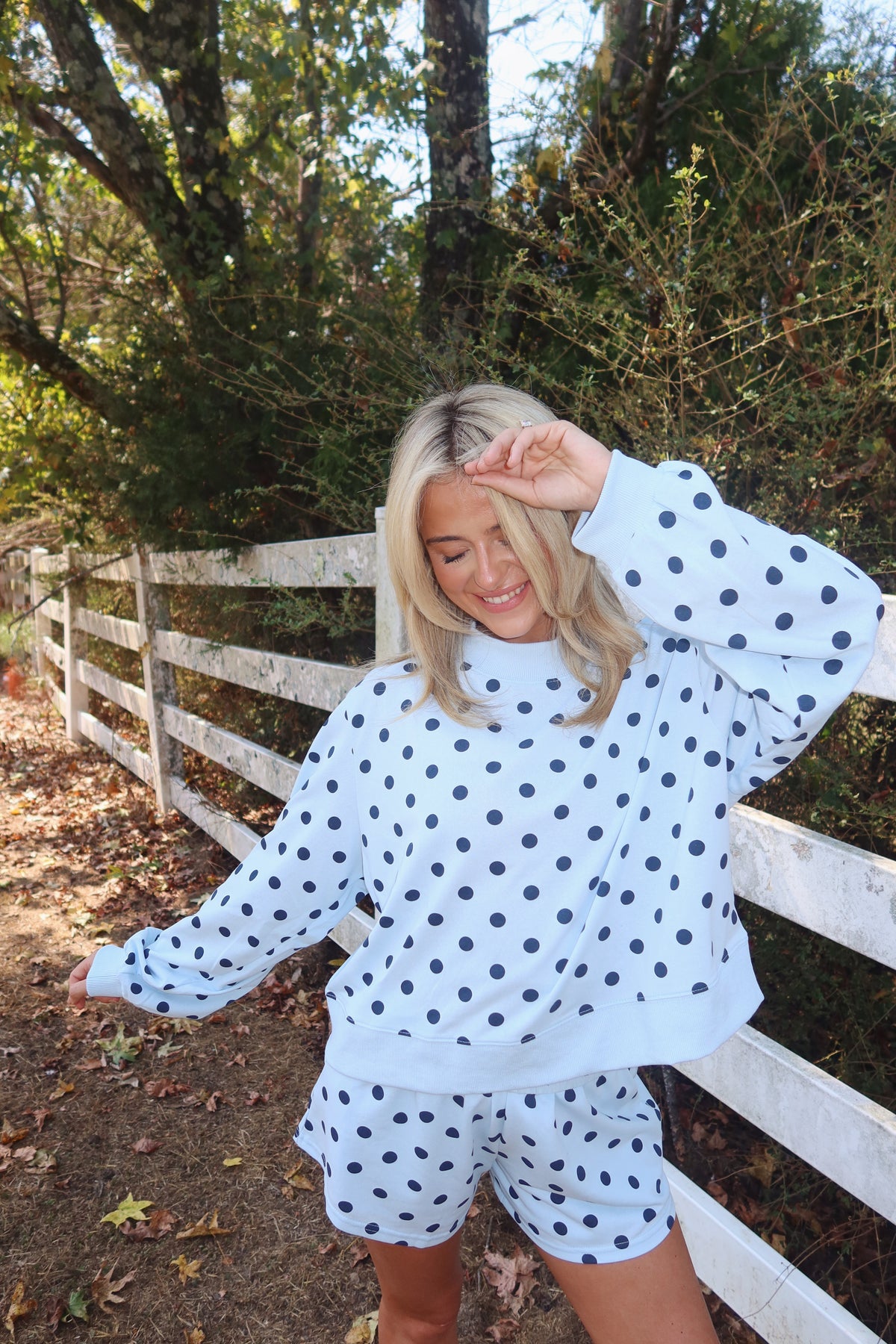 Angela Polka Dot Mockneck