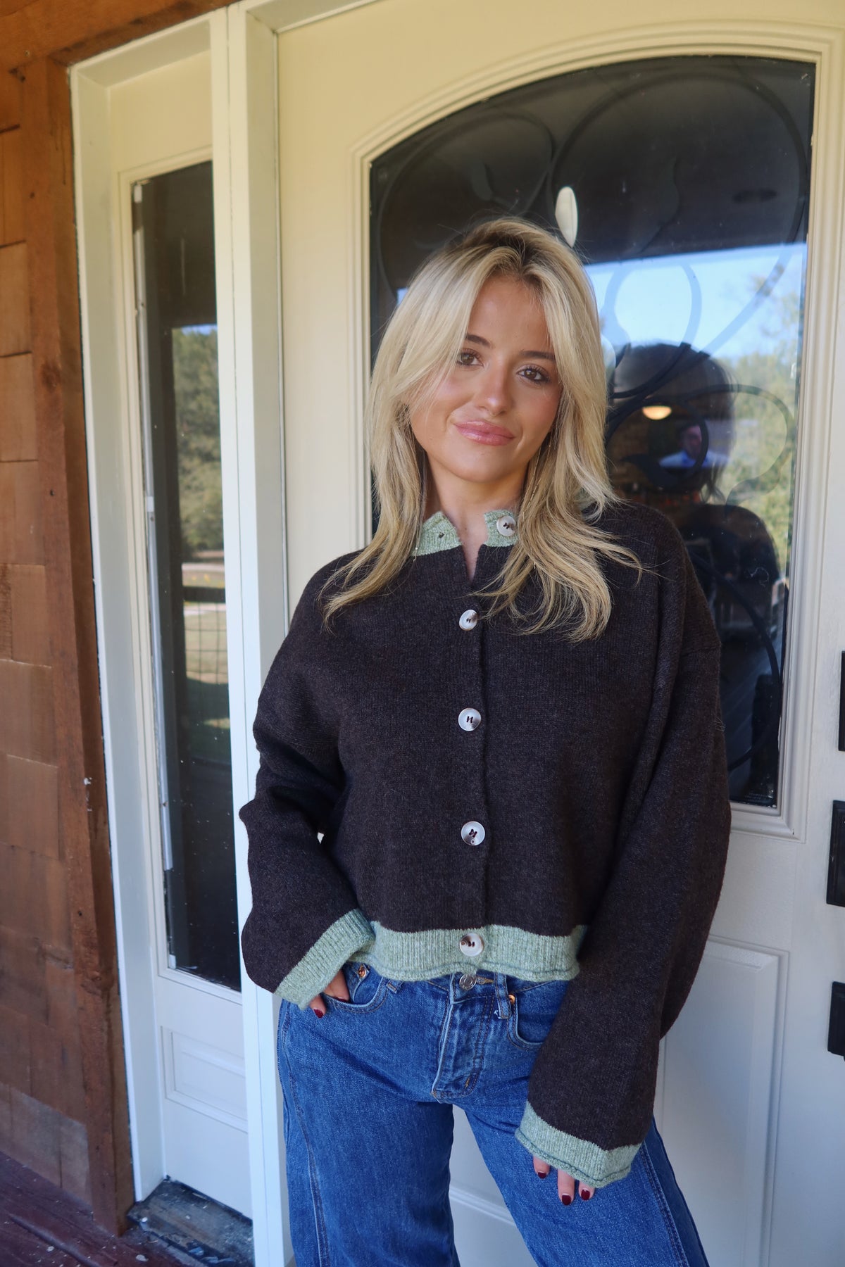 Allie Contrast Trim Cardigan