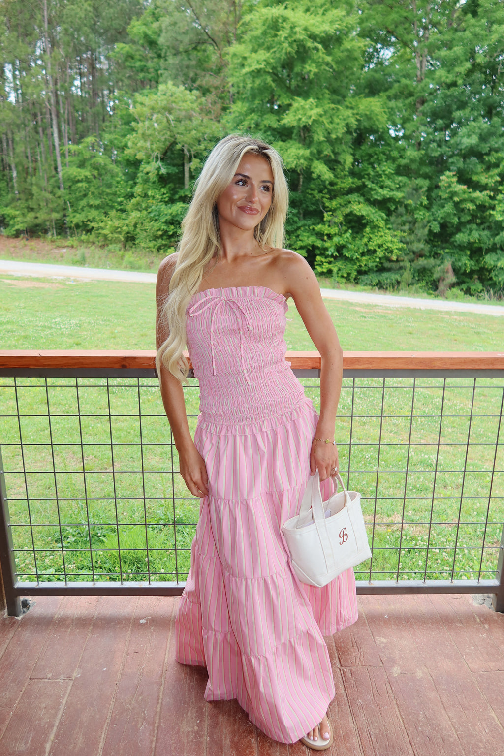 Bellport Striped Smocked Maxi Dress