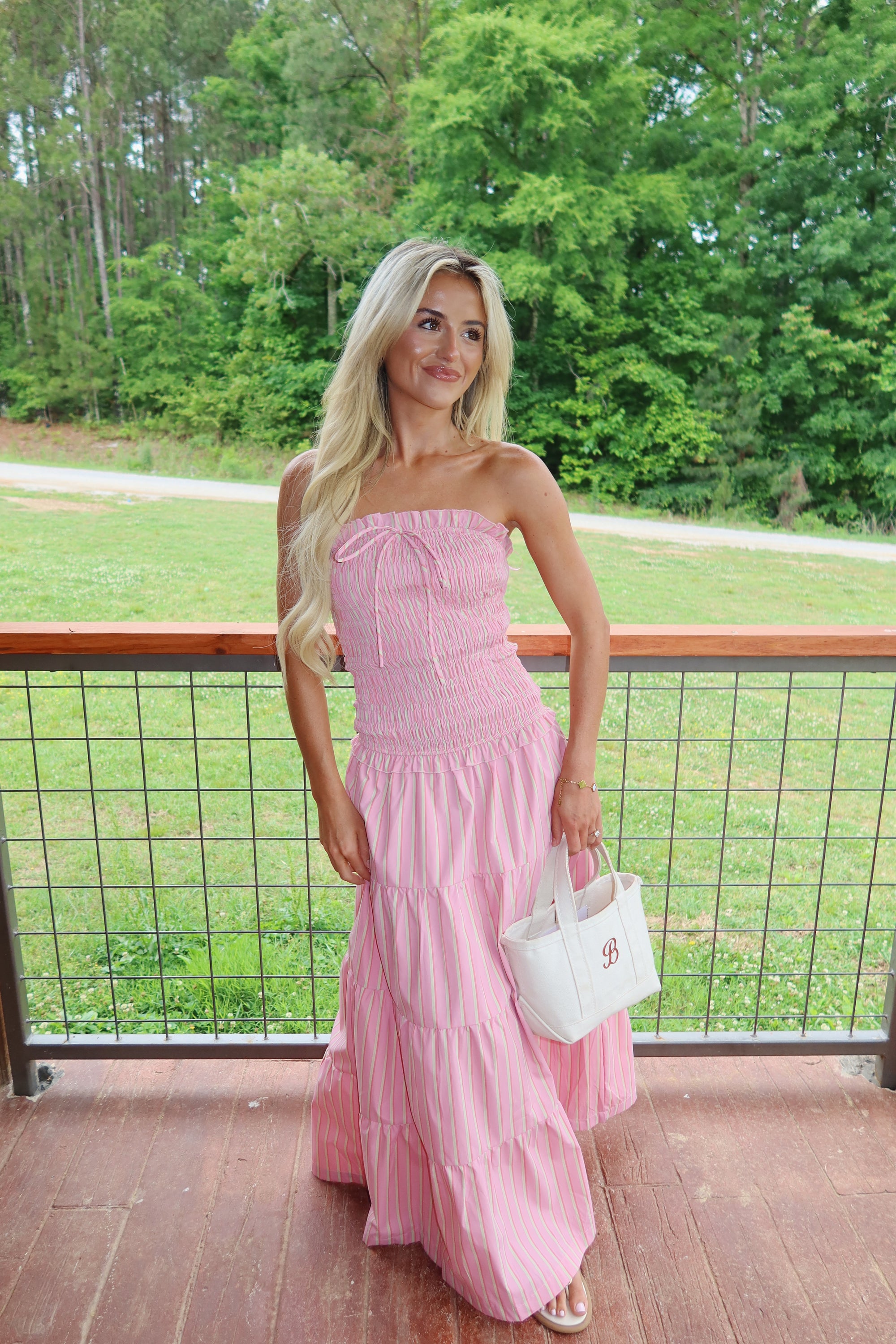 Bellport Striped Smocked Maxi Dress