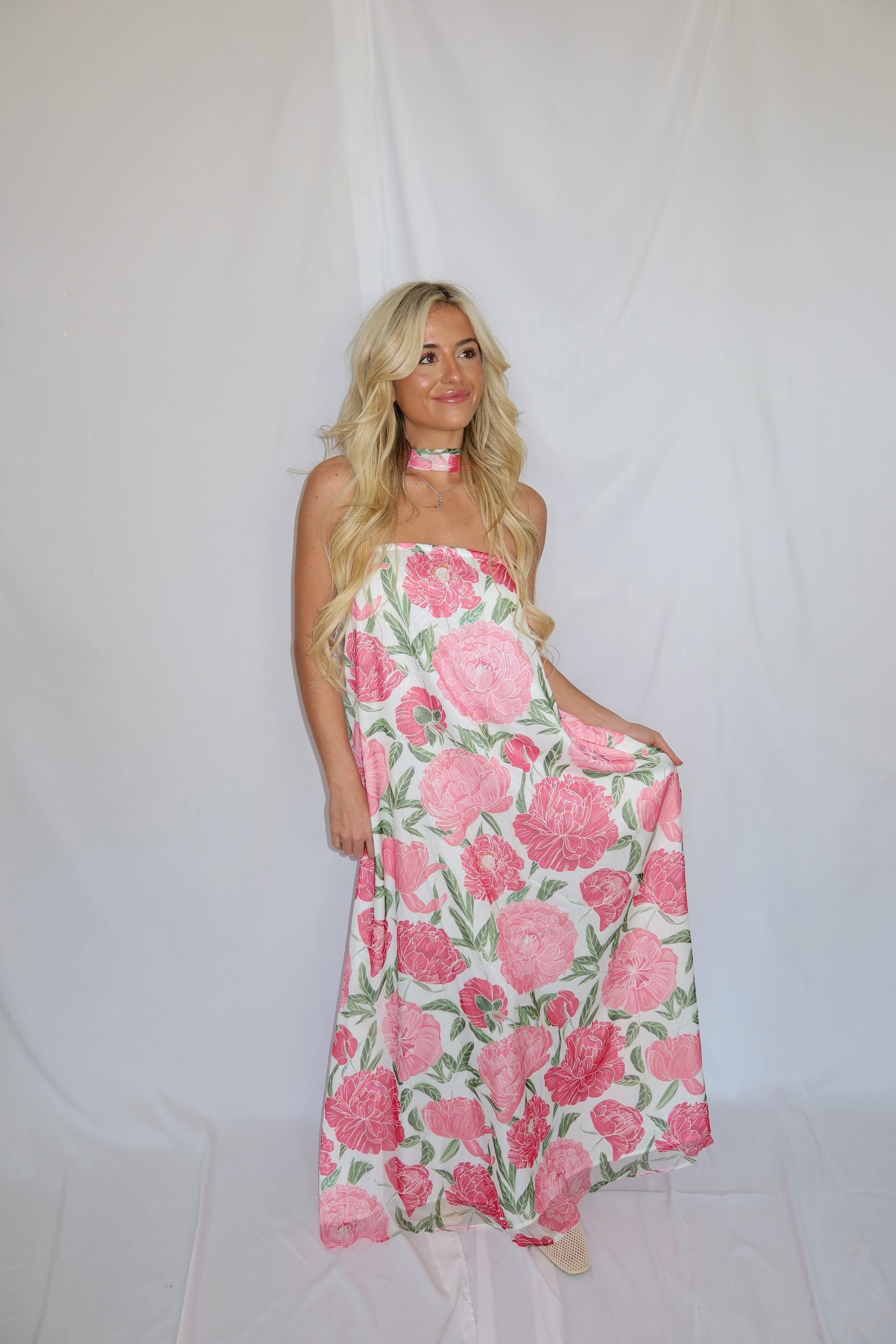 In Bloom Floral Maxi Scarf Dress