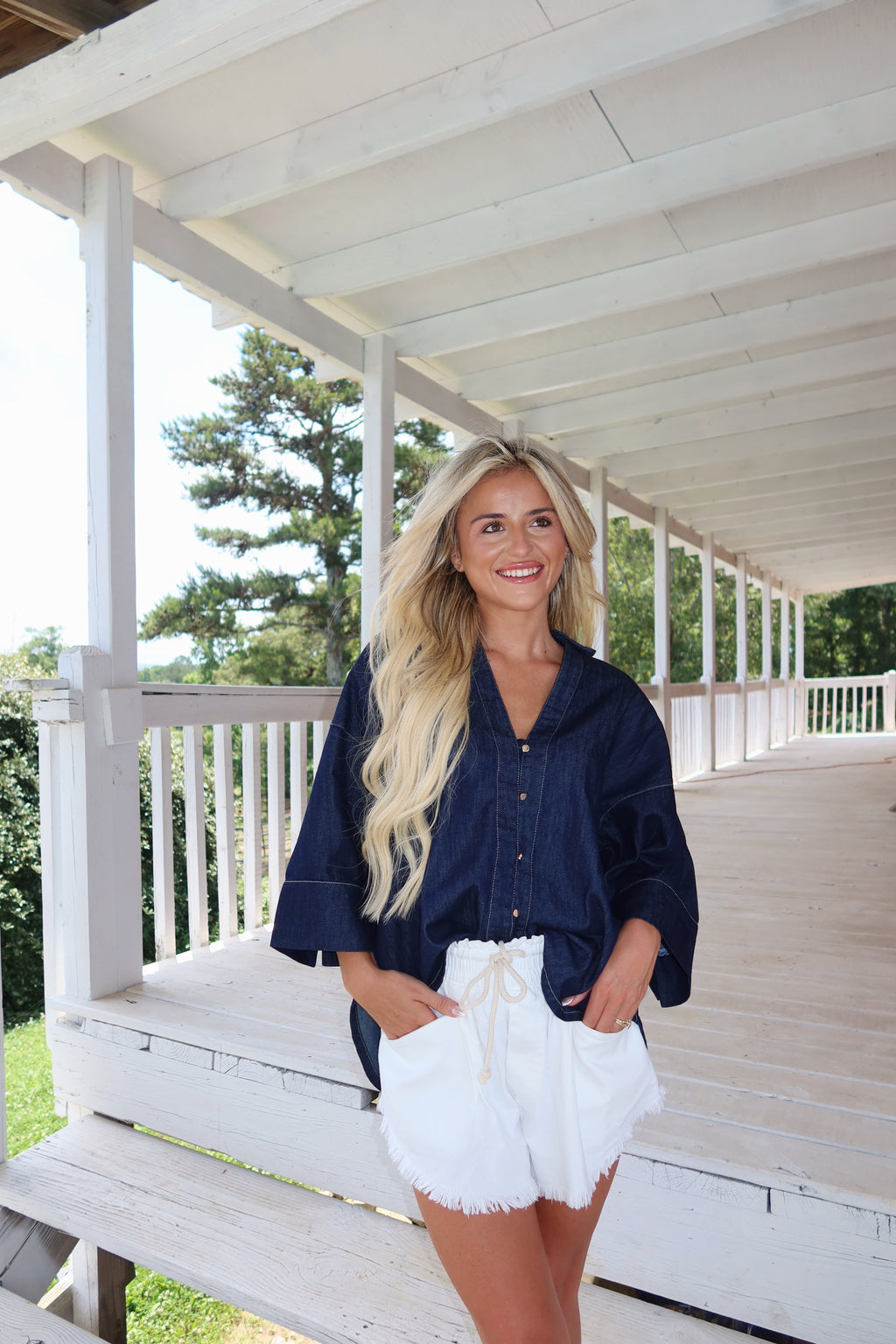 Wrenley Oversized Denim Top