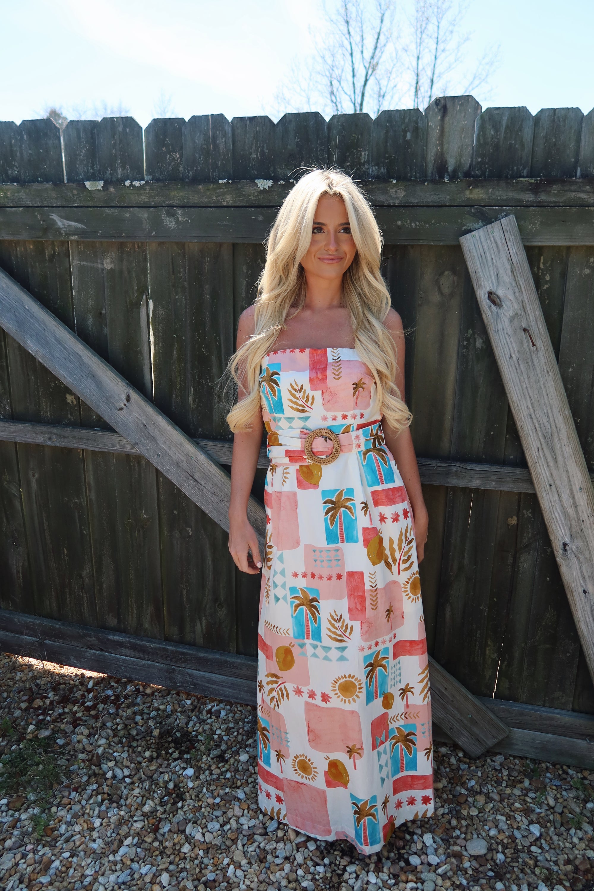 Moroccan Spring Belted Maxi Dress