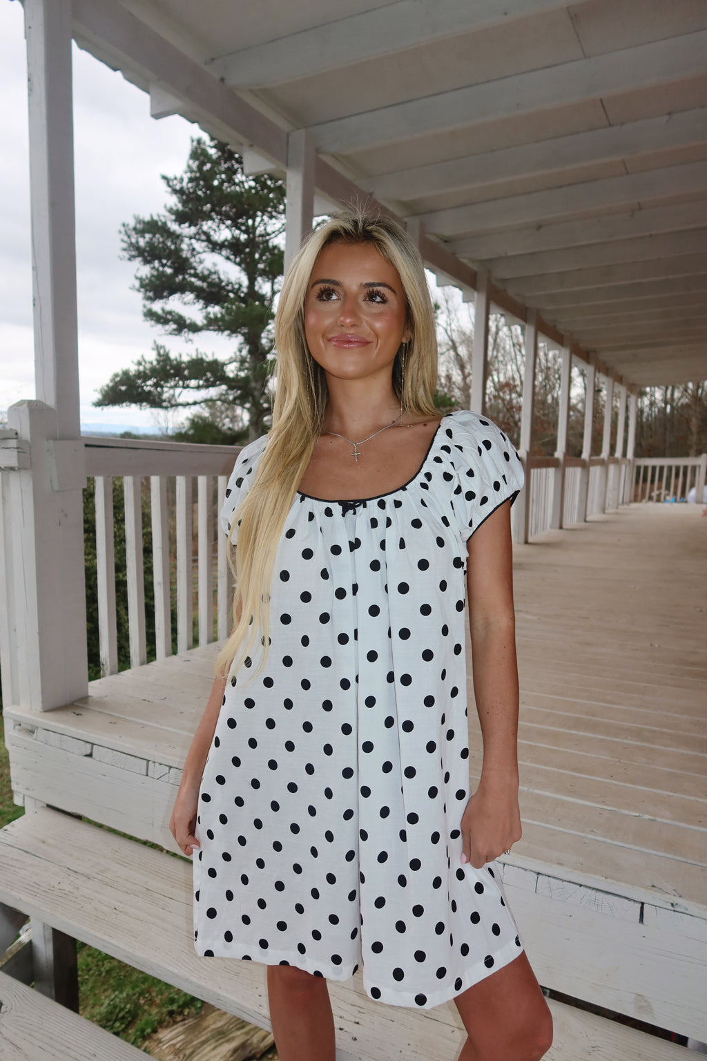 Alia Polka Dot Babydoll Dress