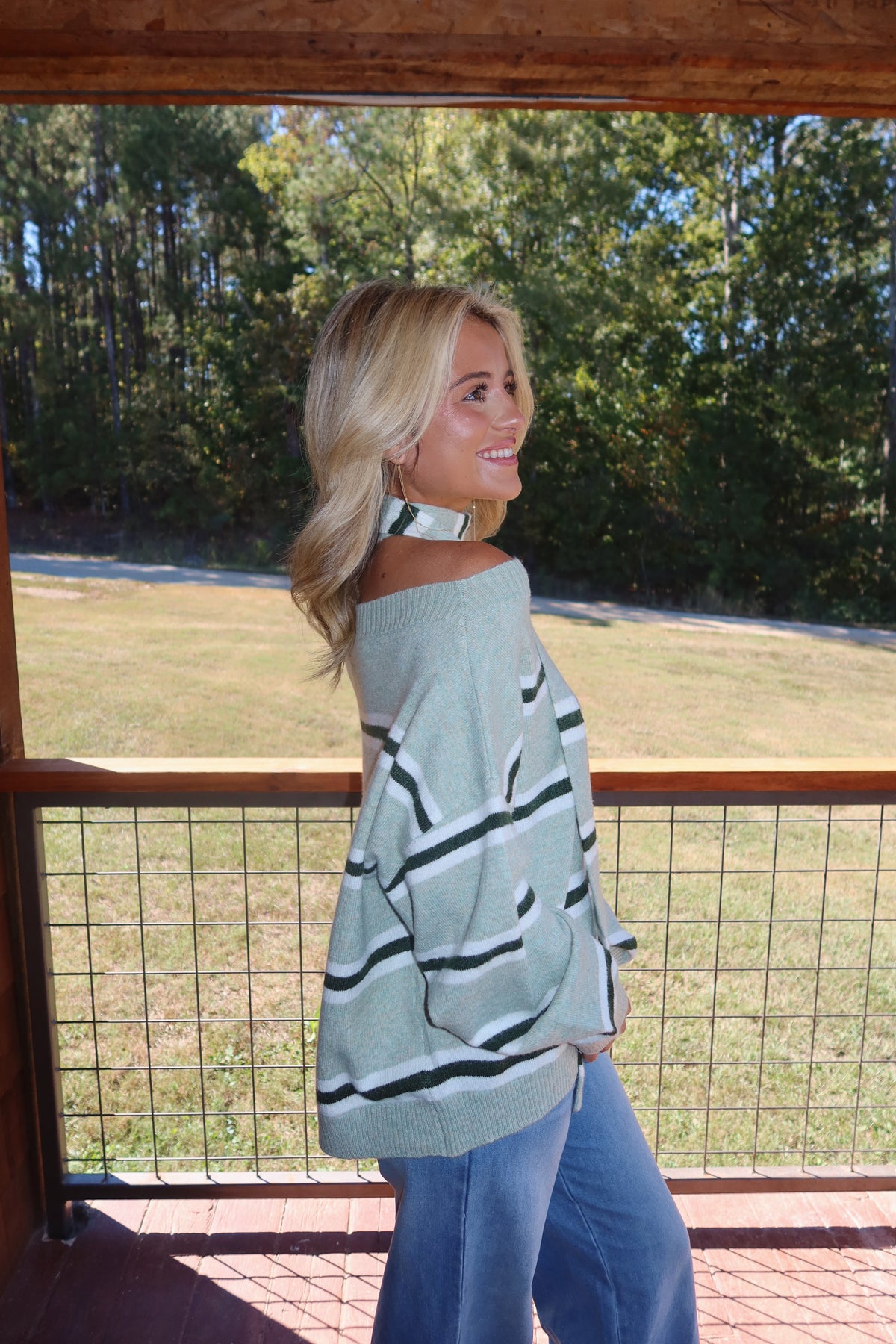 Brooke Striped Sweater with Scarf
